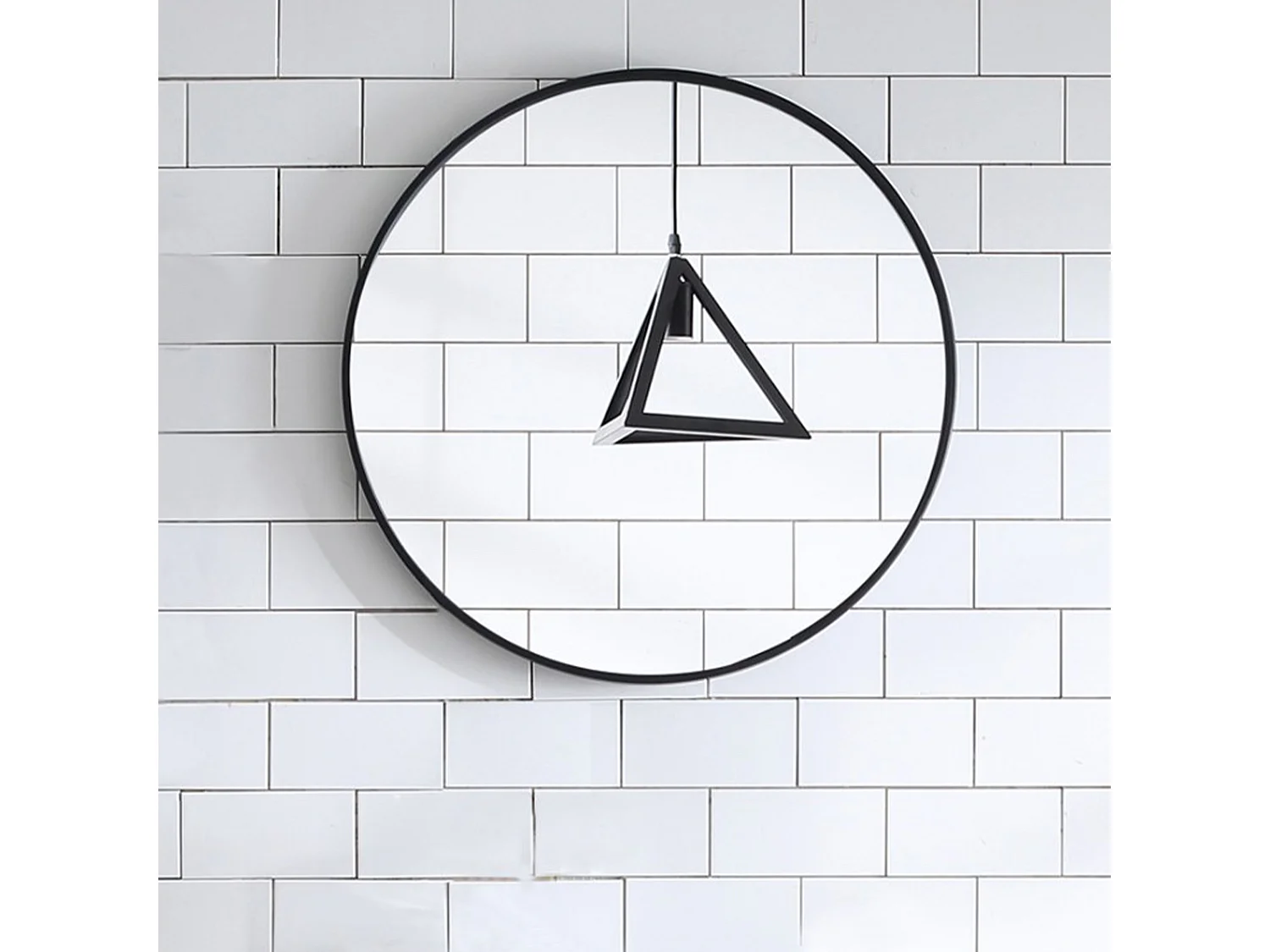 Miroir salle de bain rond métal noir