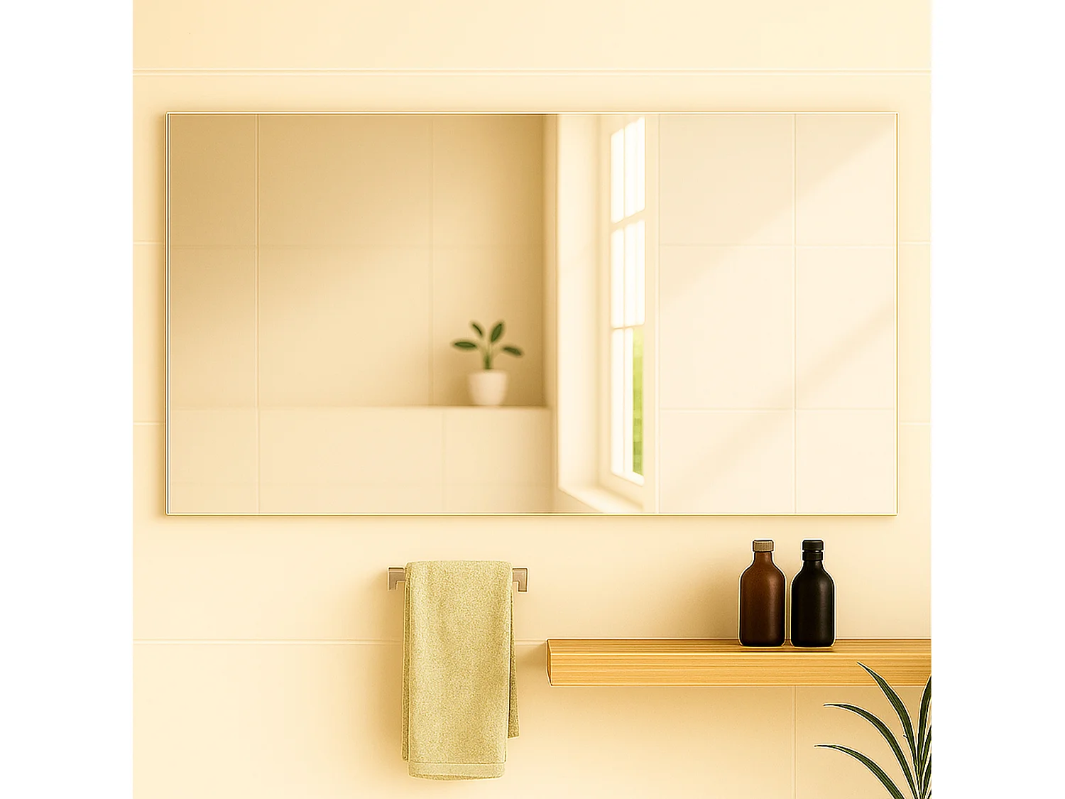 Miroir simple de salle de bain 120 cm