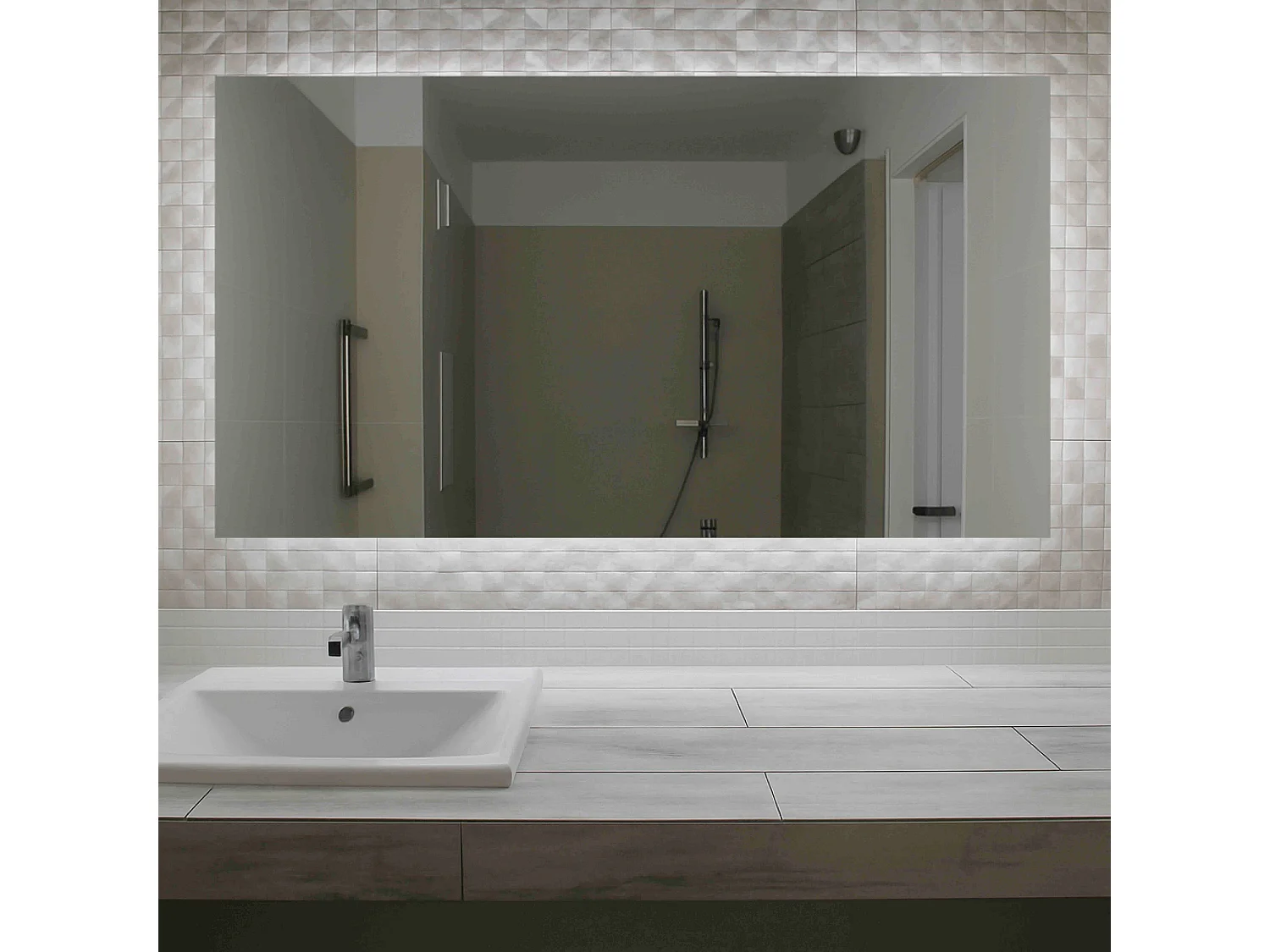Miroir simple de salle de bain 120 cm