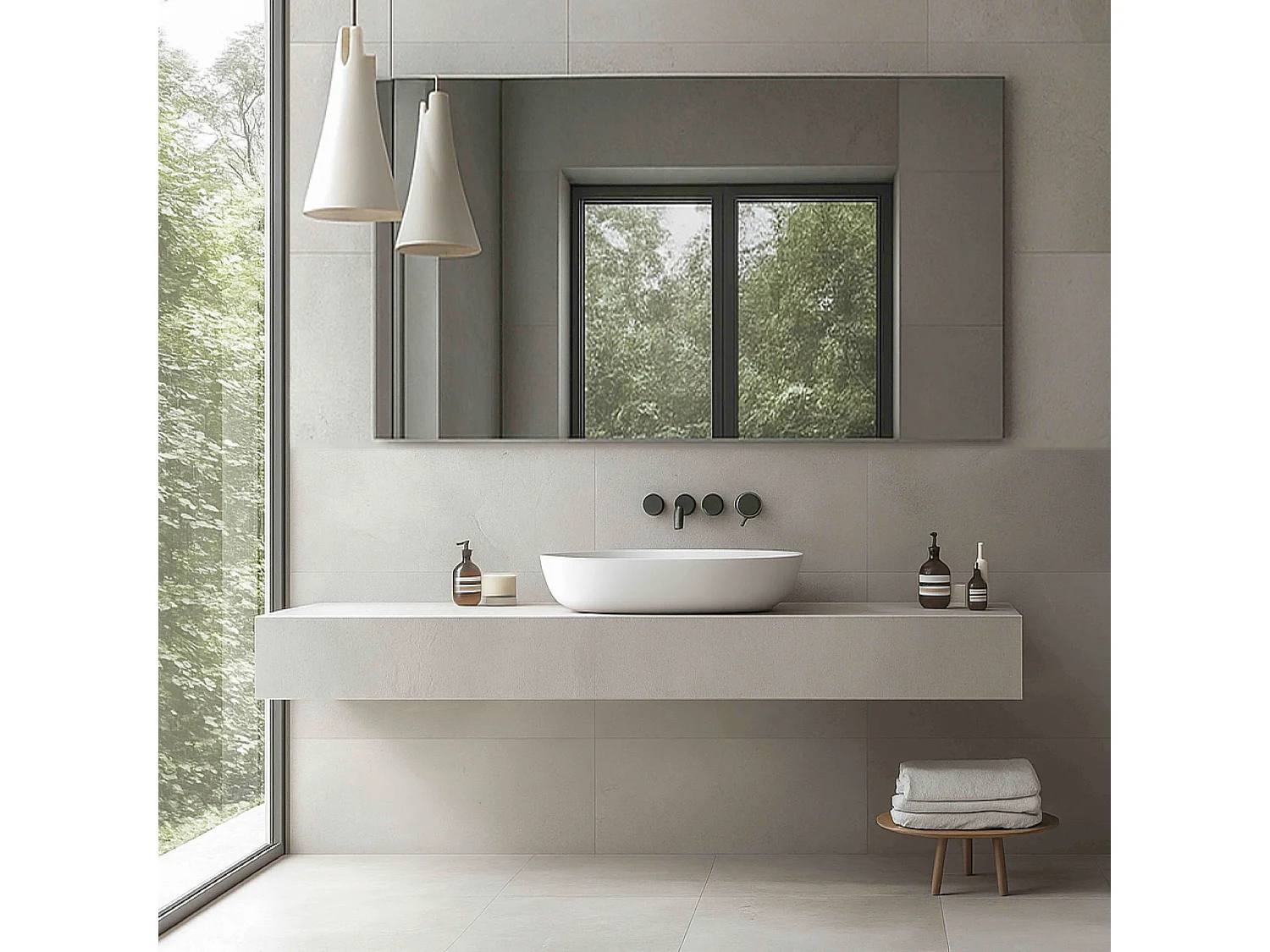 Miroir simple de salle de bain 120 cm