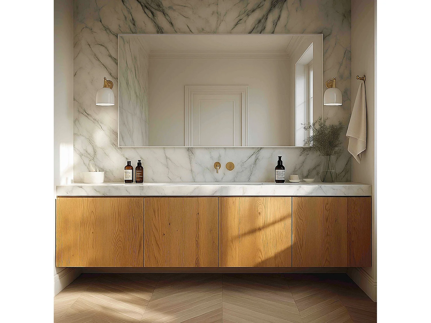 Miroir simple de salle de bain 120 cm