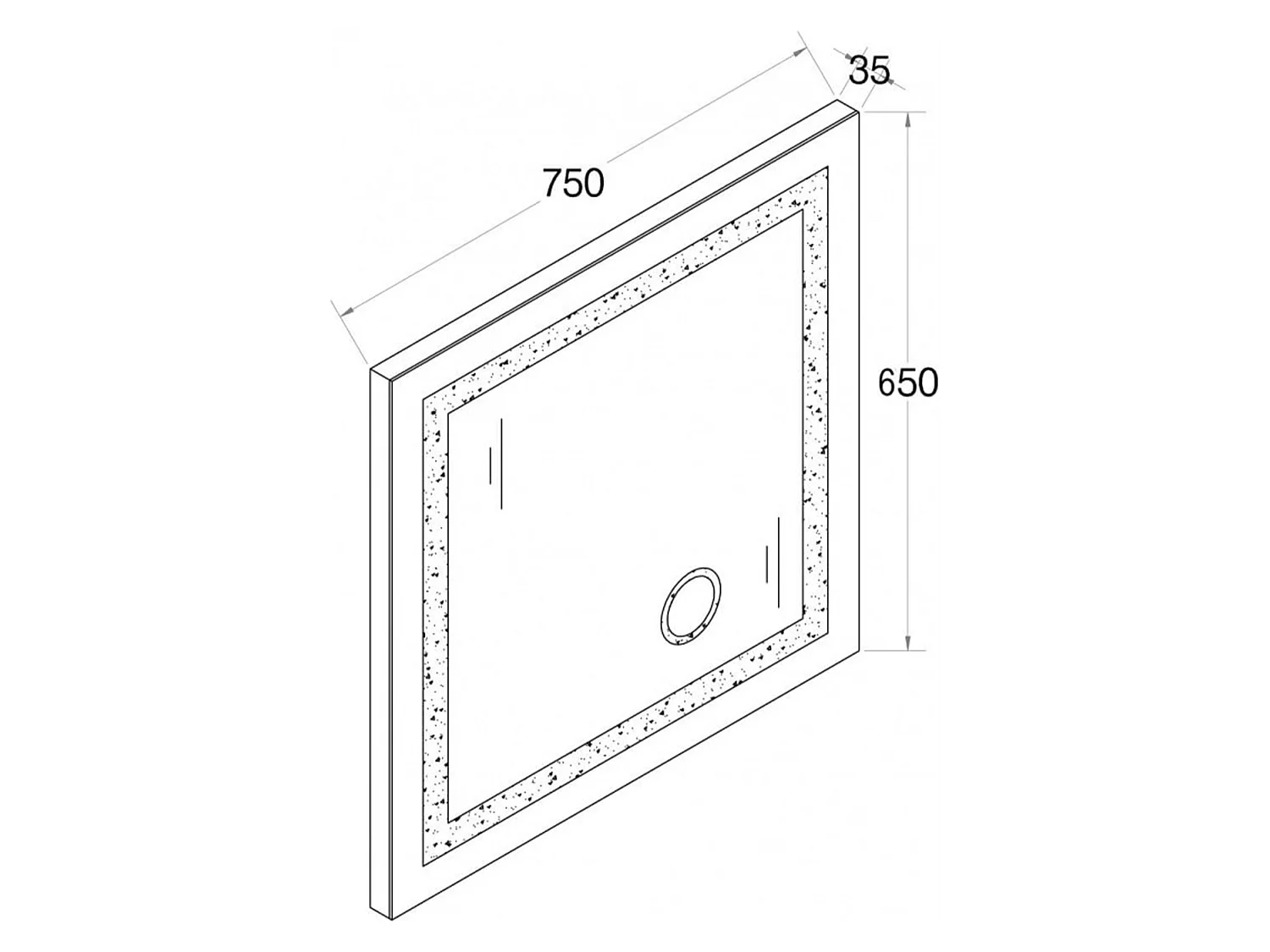 Miroir salle de bain LED avec zoom 75 cm
