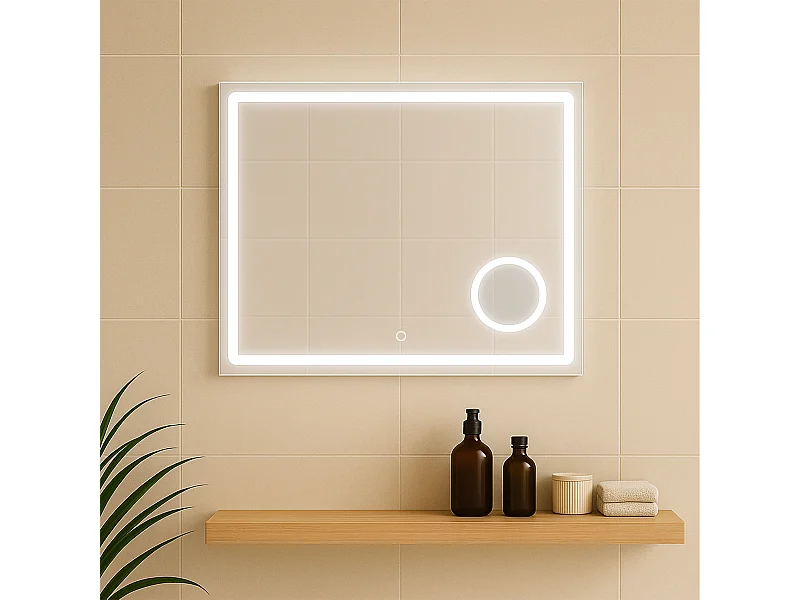 Miroir salle de bain LED avec zoom 75 cm