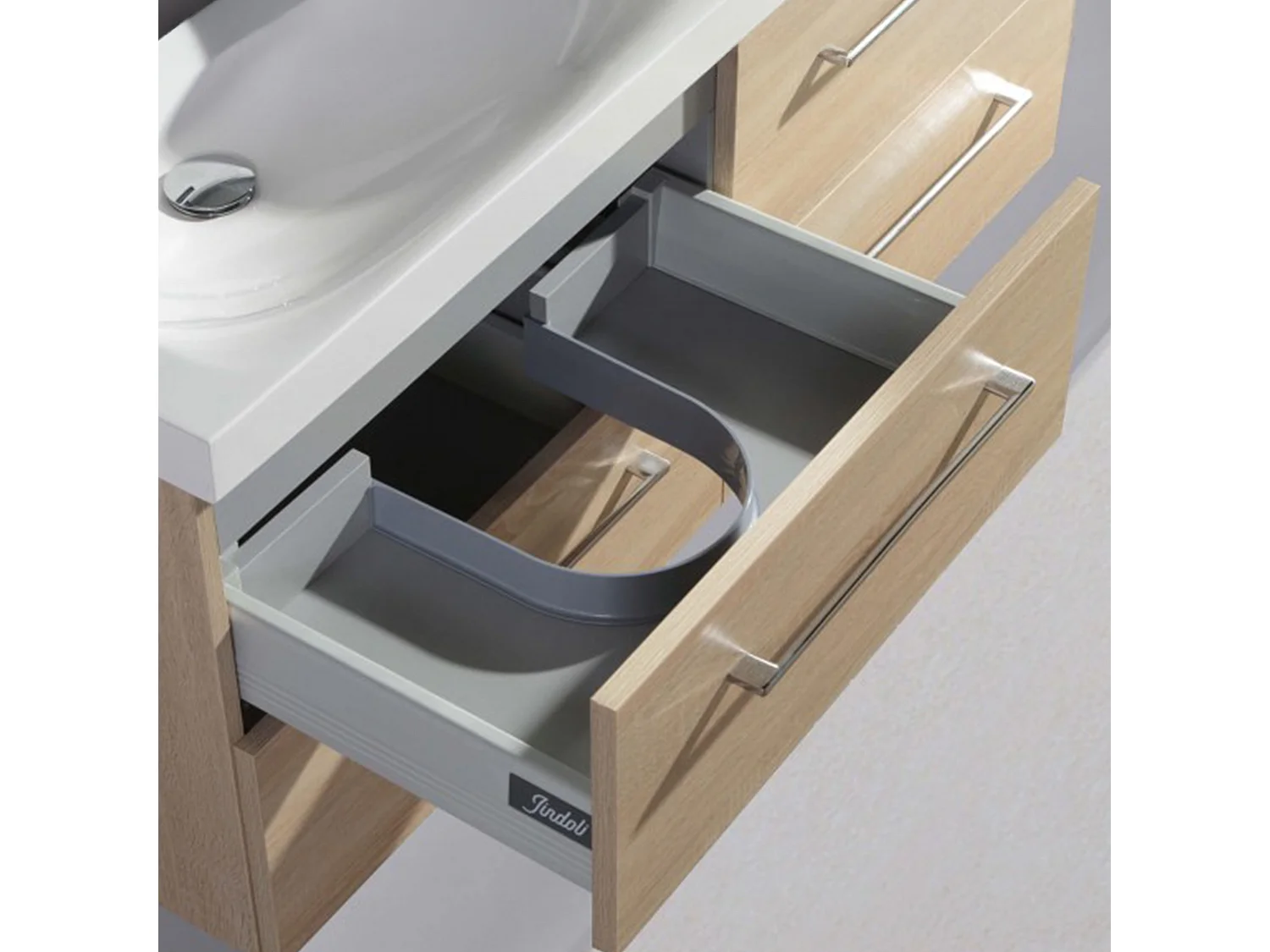 Meuble double vasque120 cm chêne californien naturel Aquazur