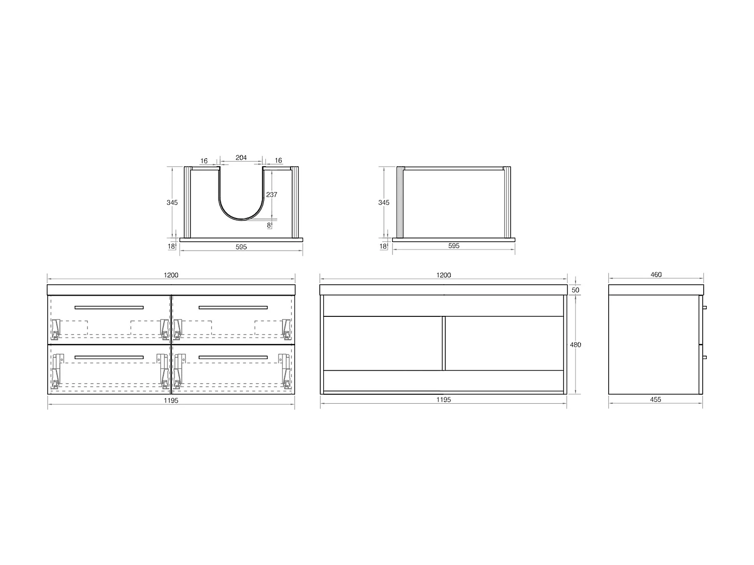 Meuble double vasque120 cm chêne californien naturel Aquazur