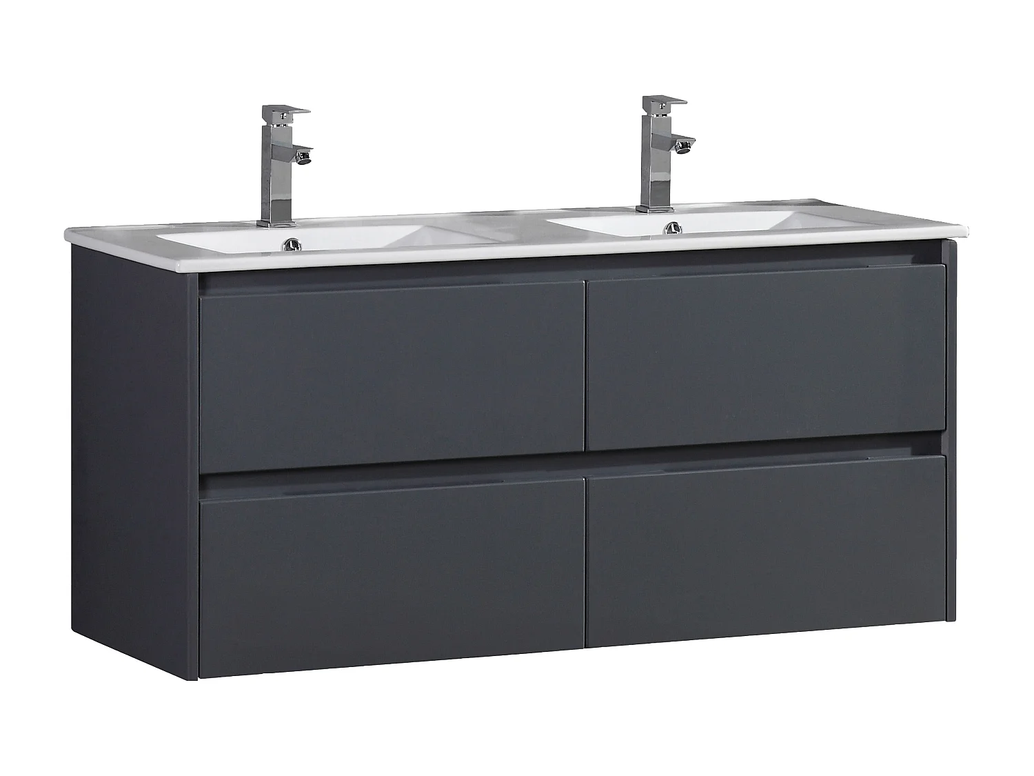 Meuble double vasque 120 cm gris laqué Aquadoli