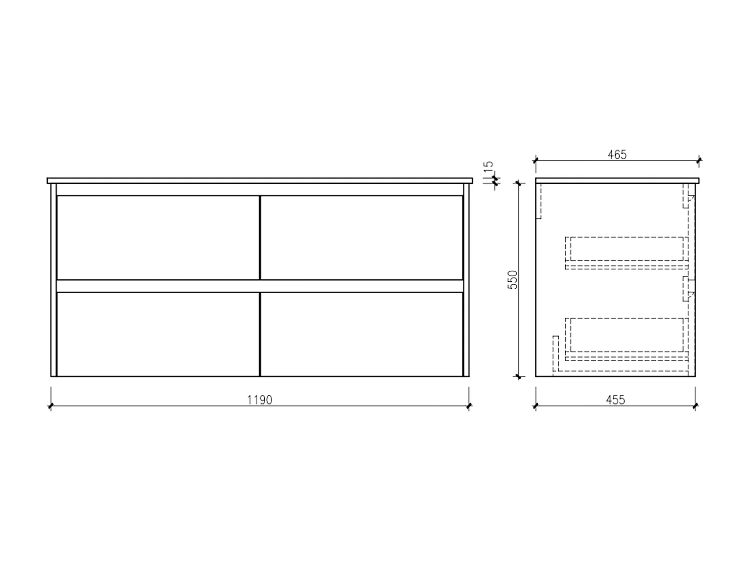 Meuble double vasque 120 cm chêne californien brun Aquadoli