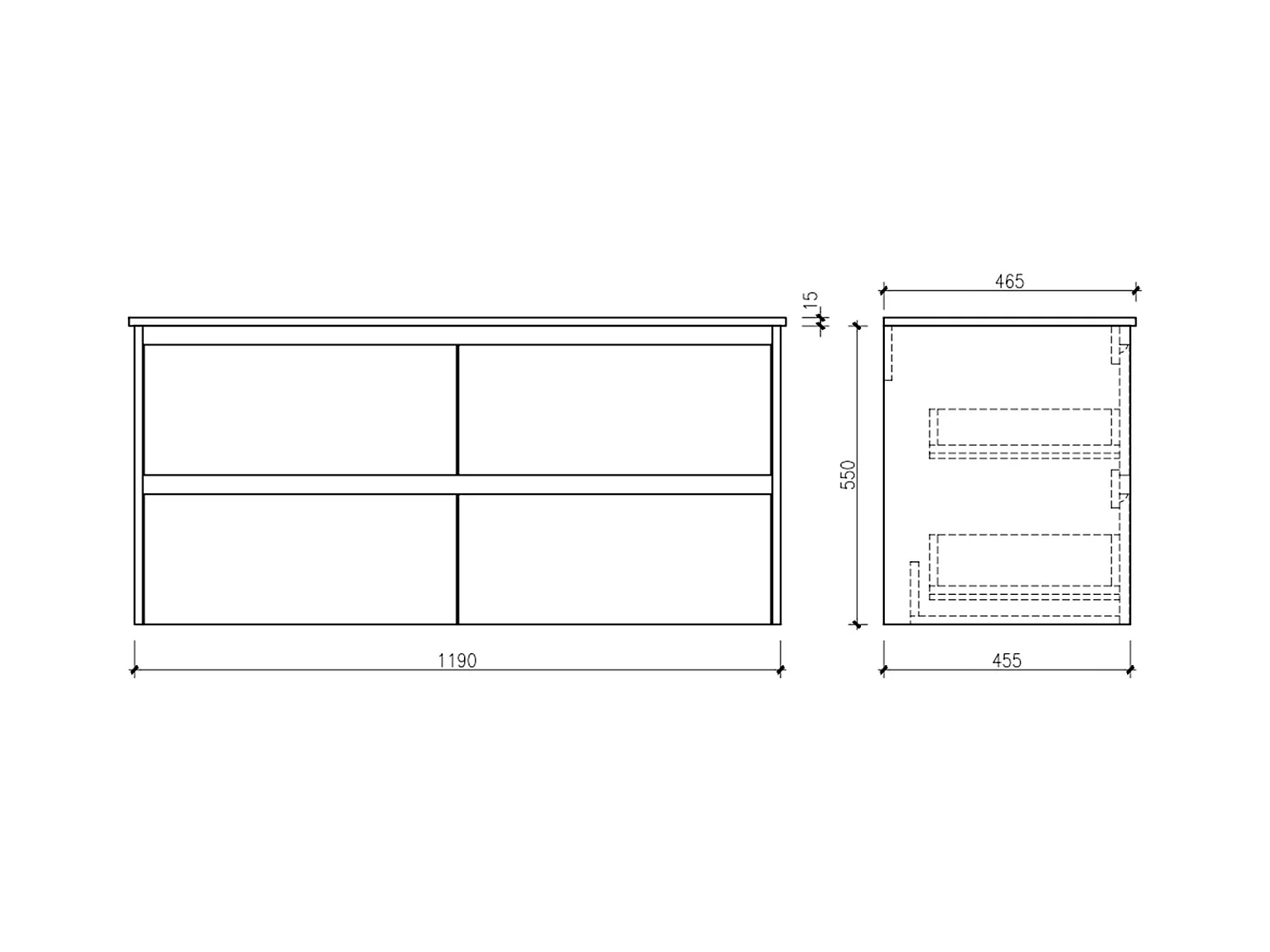 Meuble double vasque 120 cm blanc laqué Aquadoli