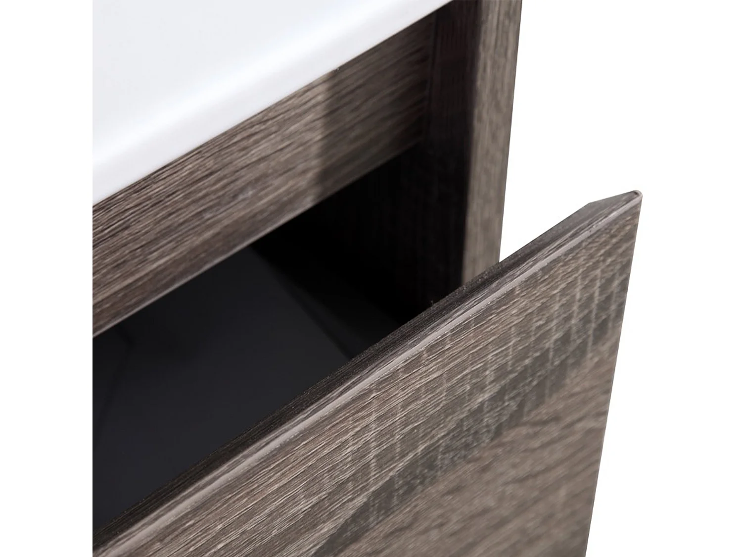 Meuble avec vasque 80 cm chêne californien brun Aquadoli