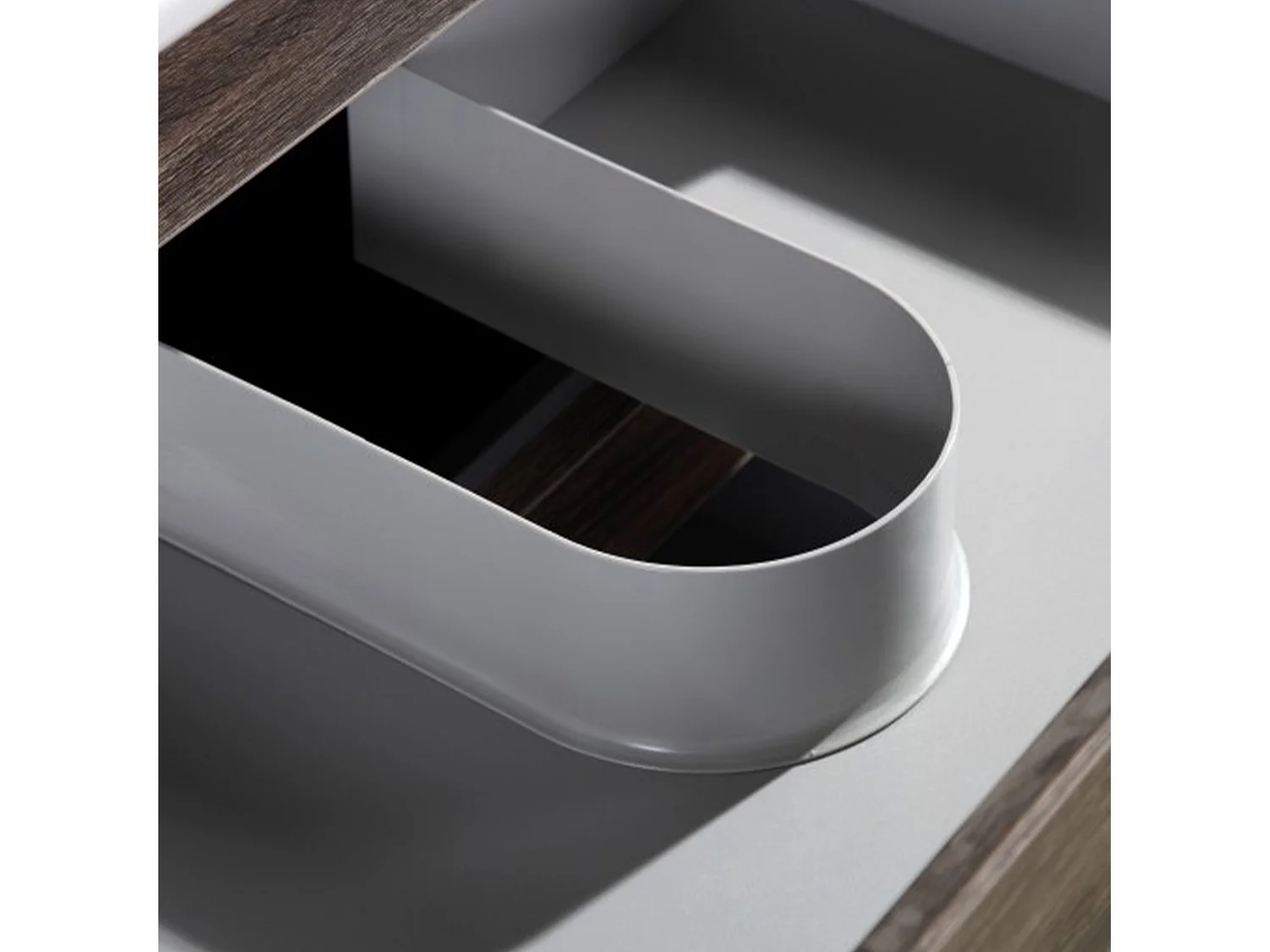 Meuble avec vasque 80 cm chêne californien brun Aquadoli