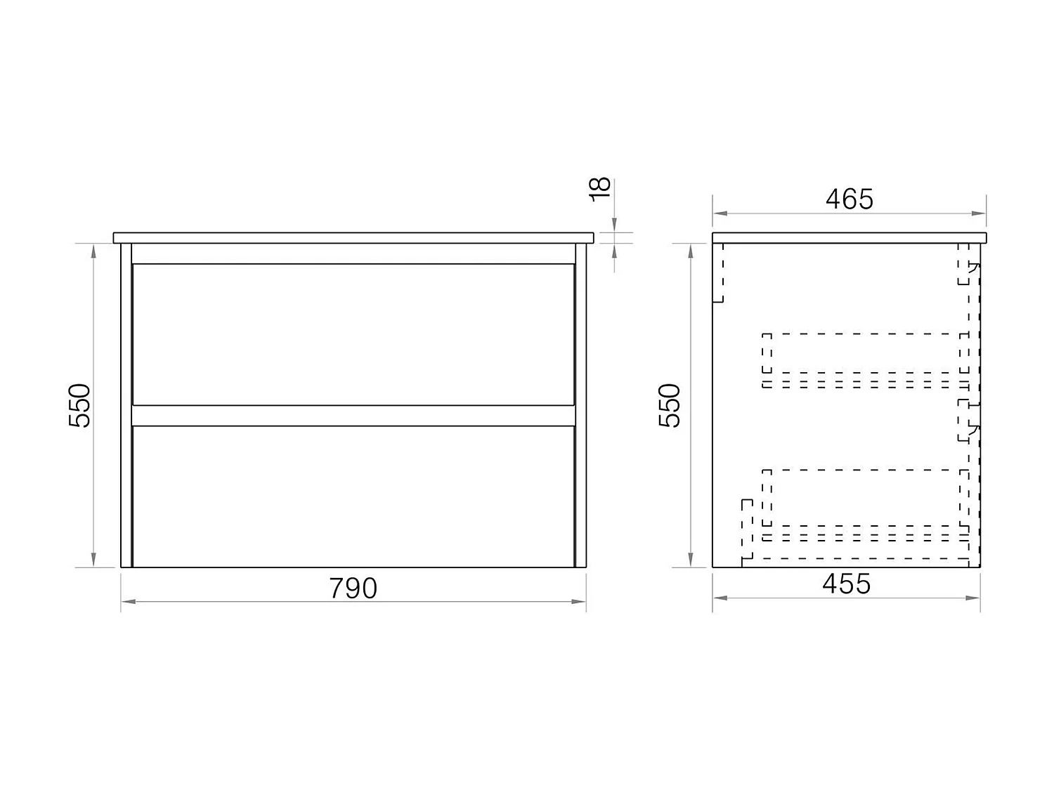 Meuble avec vasque 80 cm chêne californien brun Aquadoli