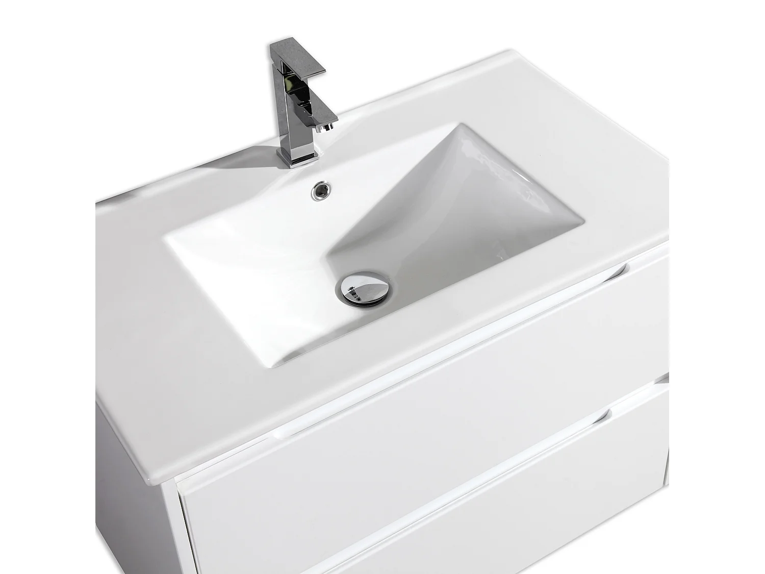 Meuble avec vasque 100 cm blanc laqué Aquadoli