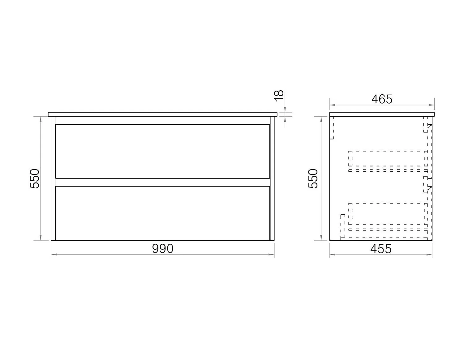 Meuble avec vasque 100 cm blanc laqué Aquadoli