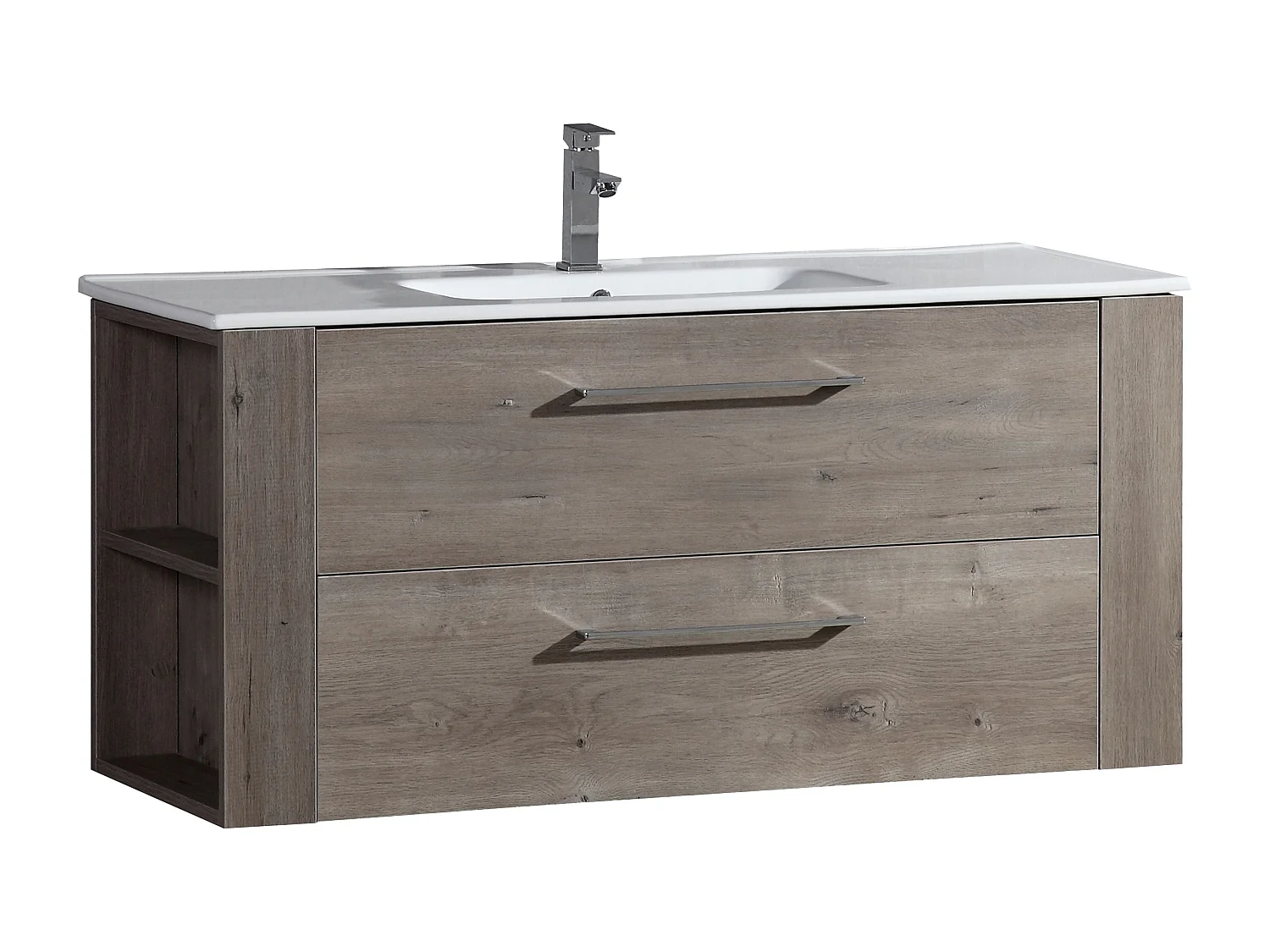 Meuble avec vasque 120 cm chêne brun Aquanoma