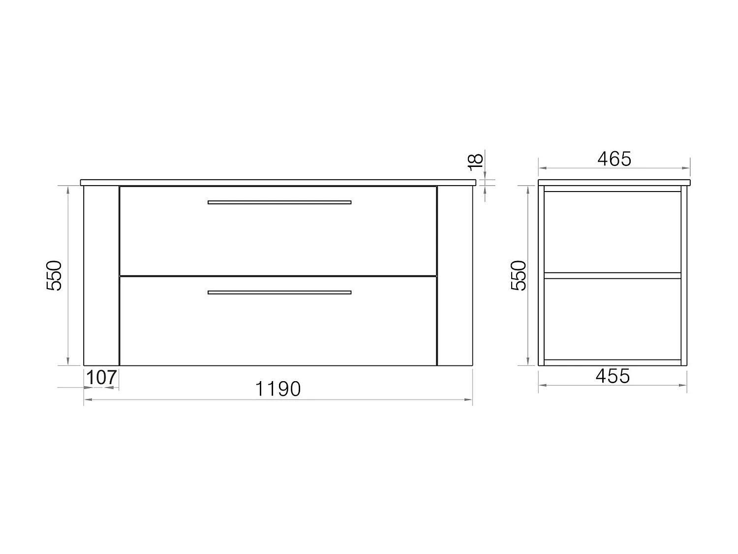 Meuble avec vasque 120 cm chêne brun Aquanoma