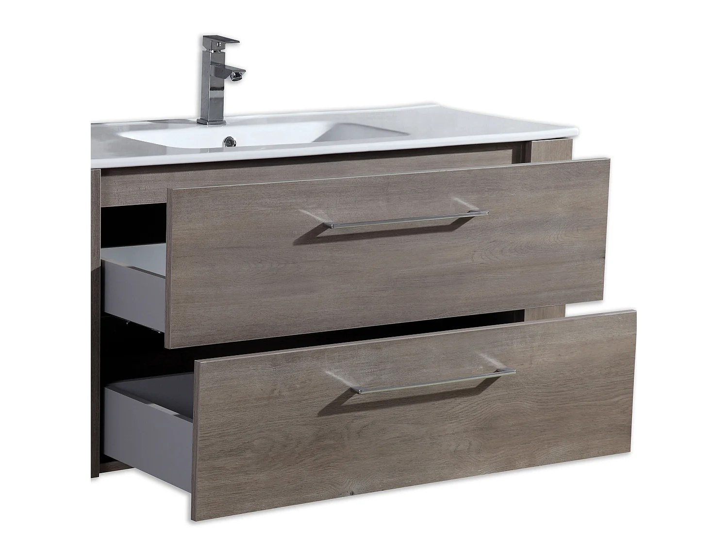 Meuble avec vasque 120 cm chêne brun Aquanoma