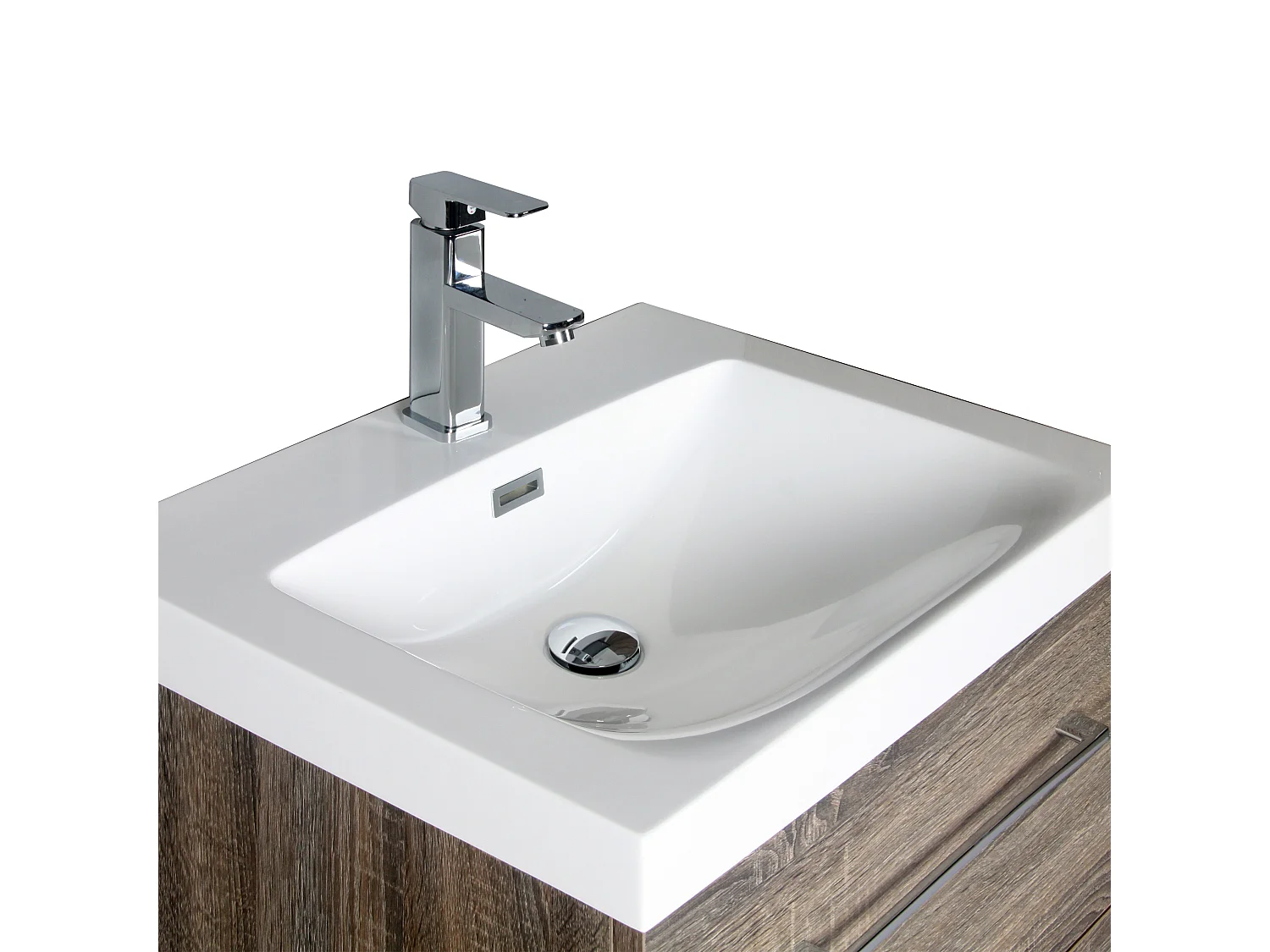 Meuble avec vasque 90 cm chêne californien gris Aquasun