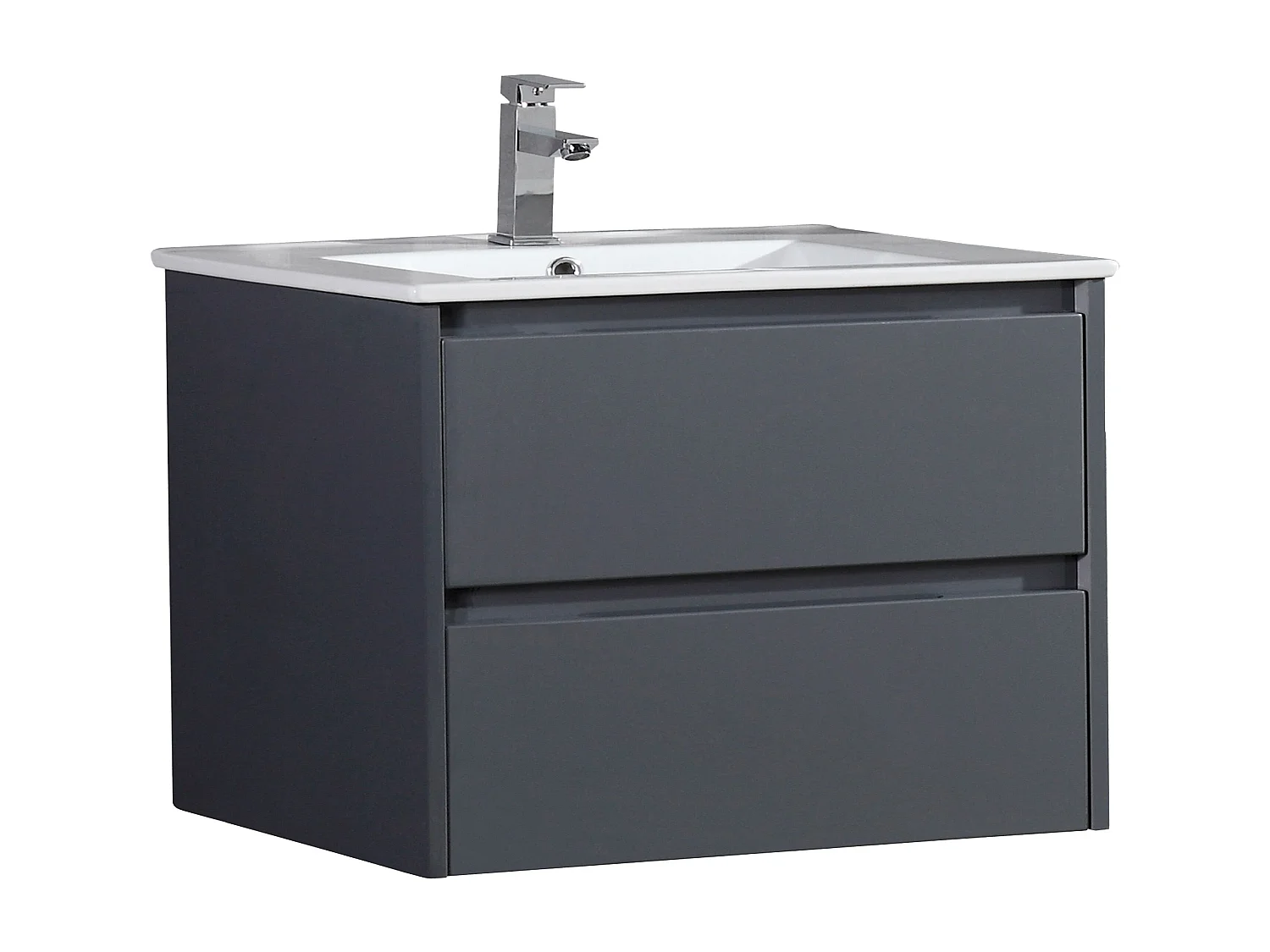 Meuble avec vasque 100 cm gris laqué Aquadoli