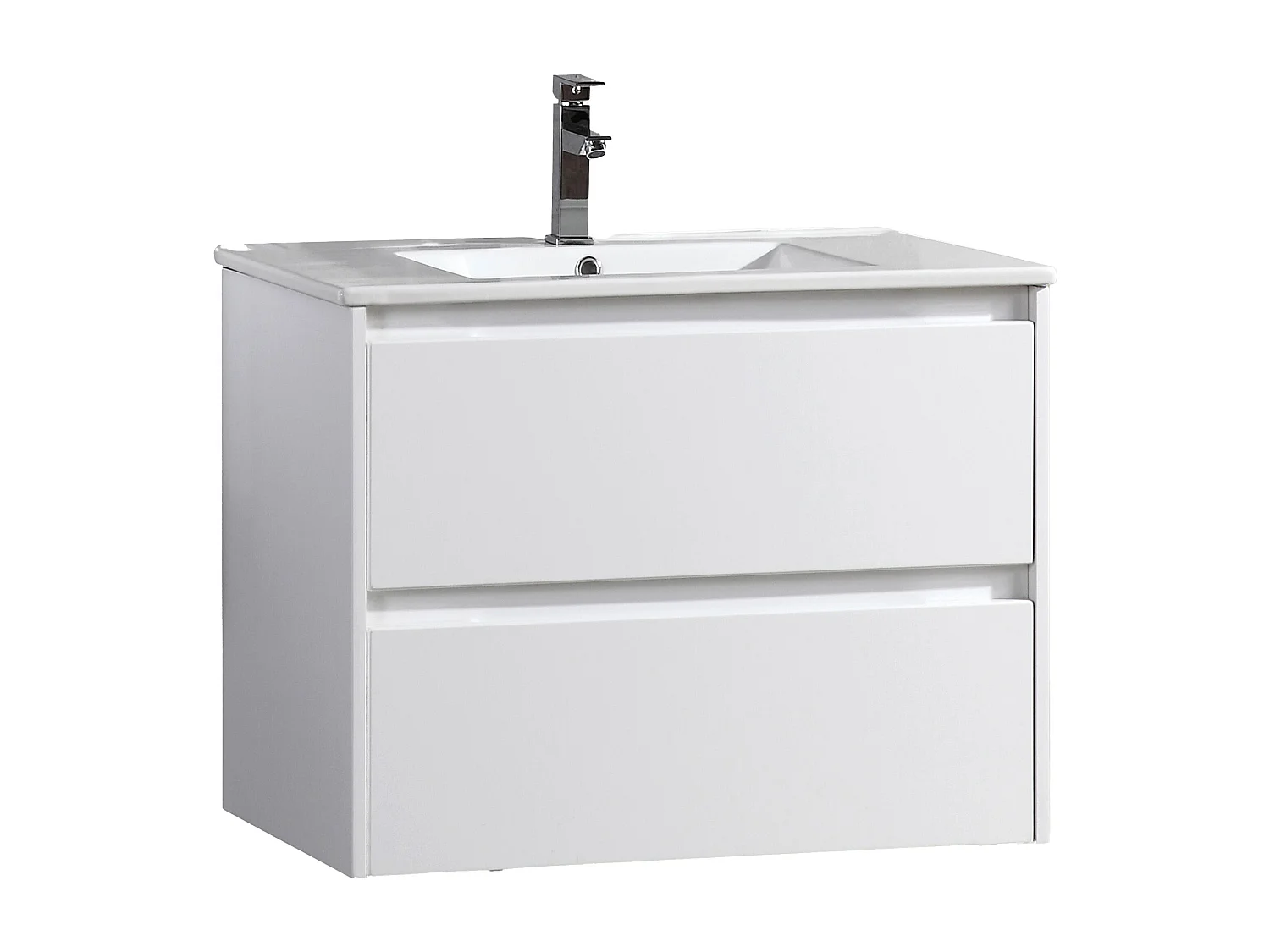 Meuble avec vasque 60 cm blanc laqué Aquadoli