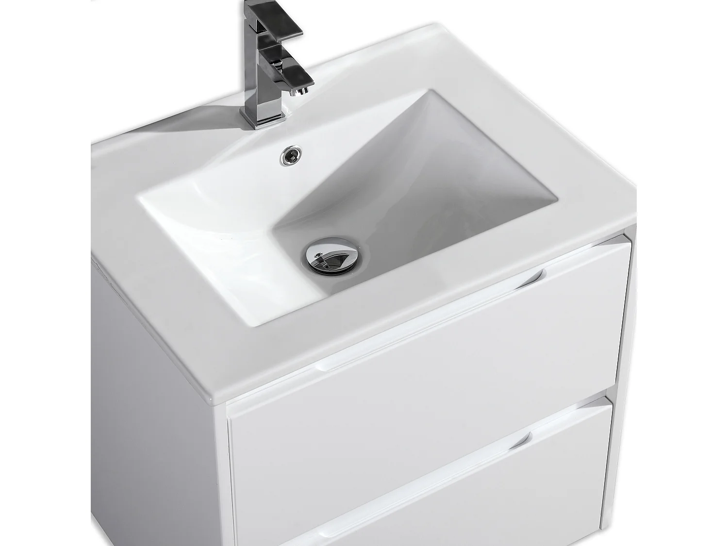 Meuble avec vasque 60 cm blanc laqué Aquadoli