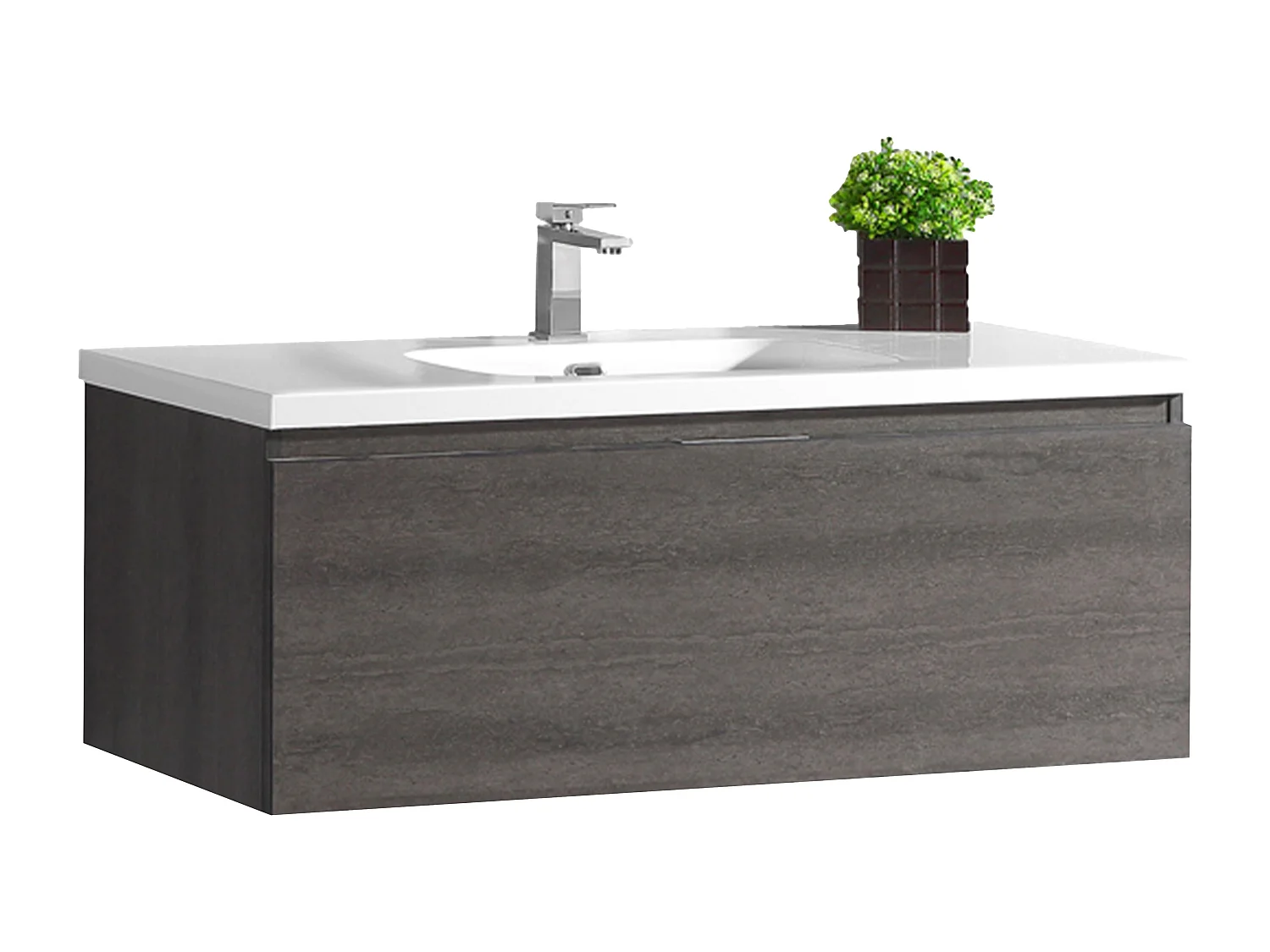 Meuble avec vasque 120 cm gris anthracite Aquaterra