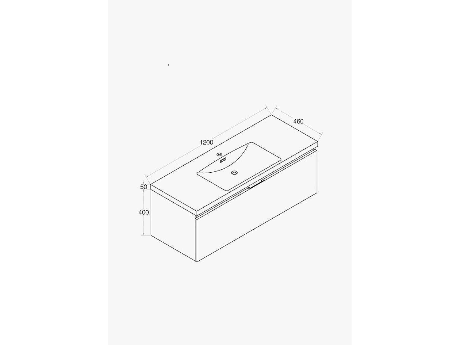 Meuble avec vasque 120 cm gris anthracite Aquaterra