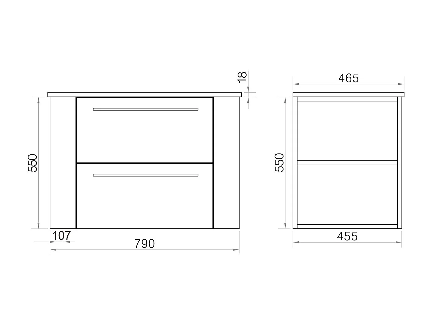 Meuble avec vasque 80 cm chêne brun Aquanoma