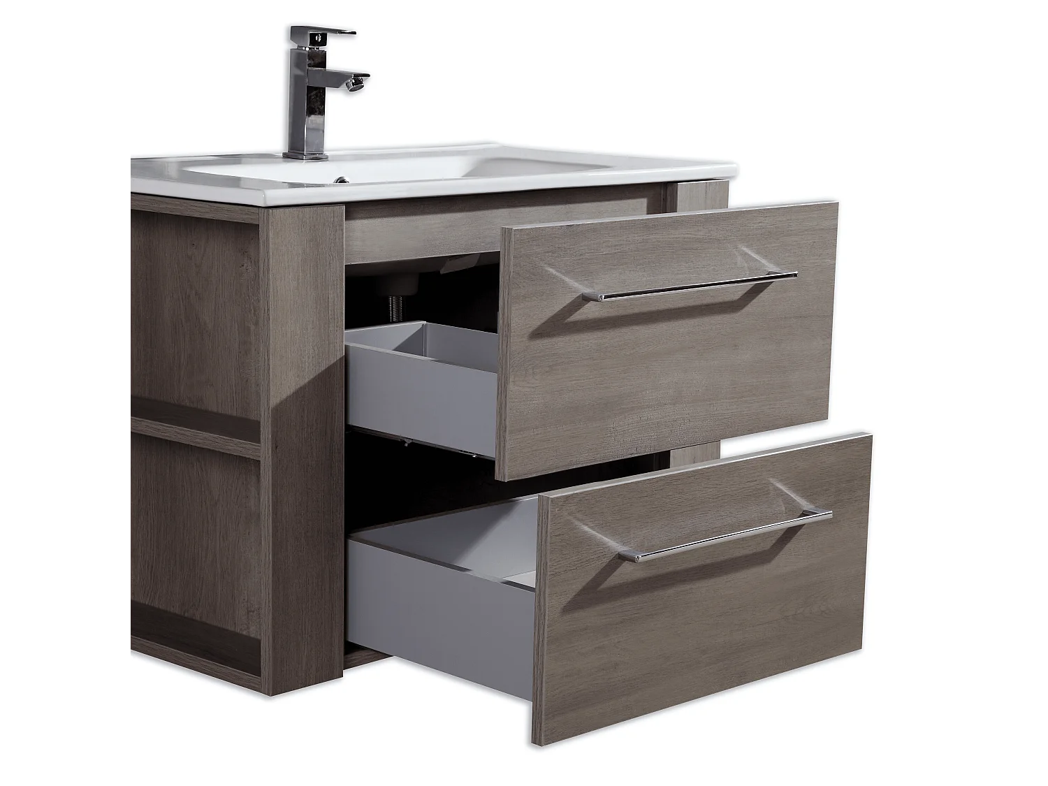 Meuble avec vasque 80 cm chêne brun Aquanoma