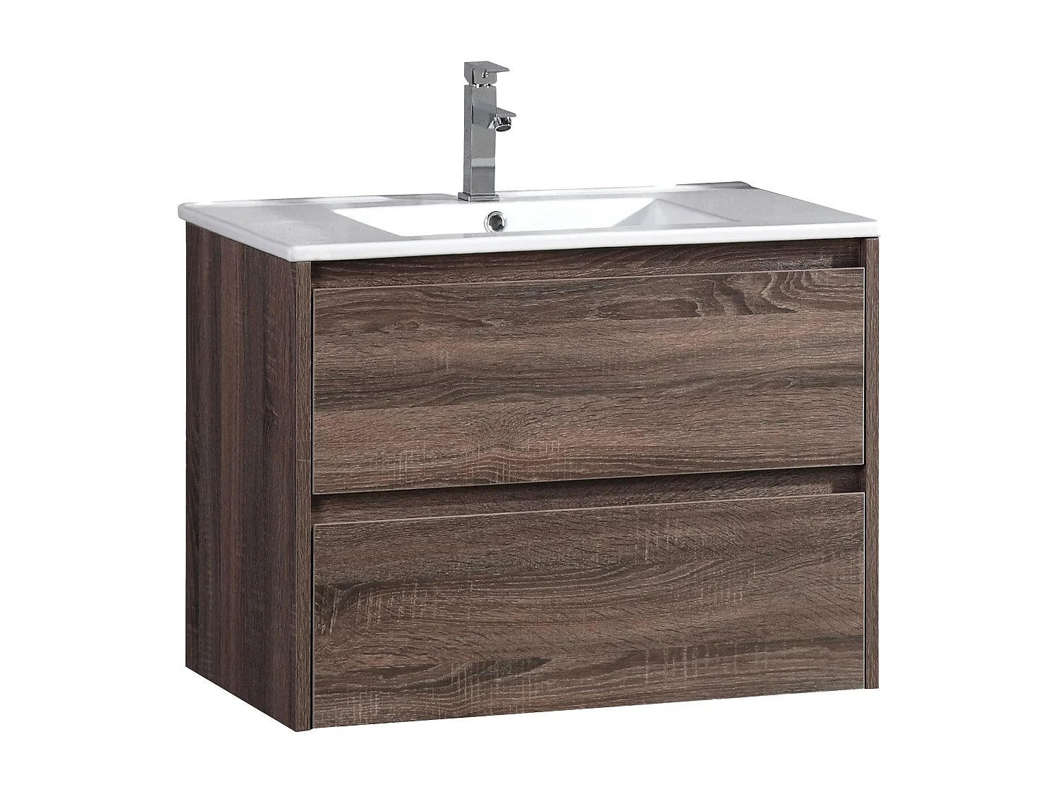 Meuble avec vasque 100 cm chêne californien brun Aquadoli