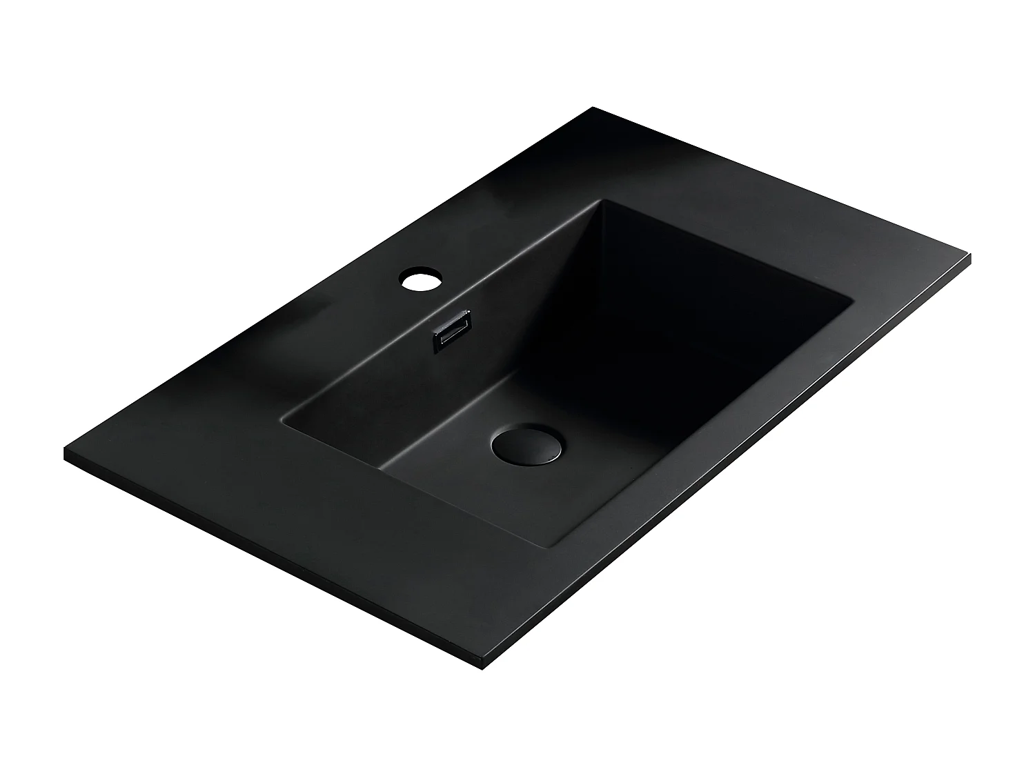 Meuble avec vasque 120 cm noir effet marbre Aquabella