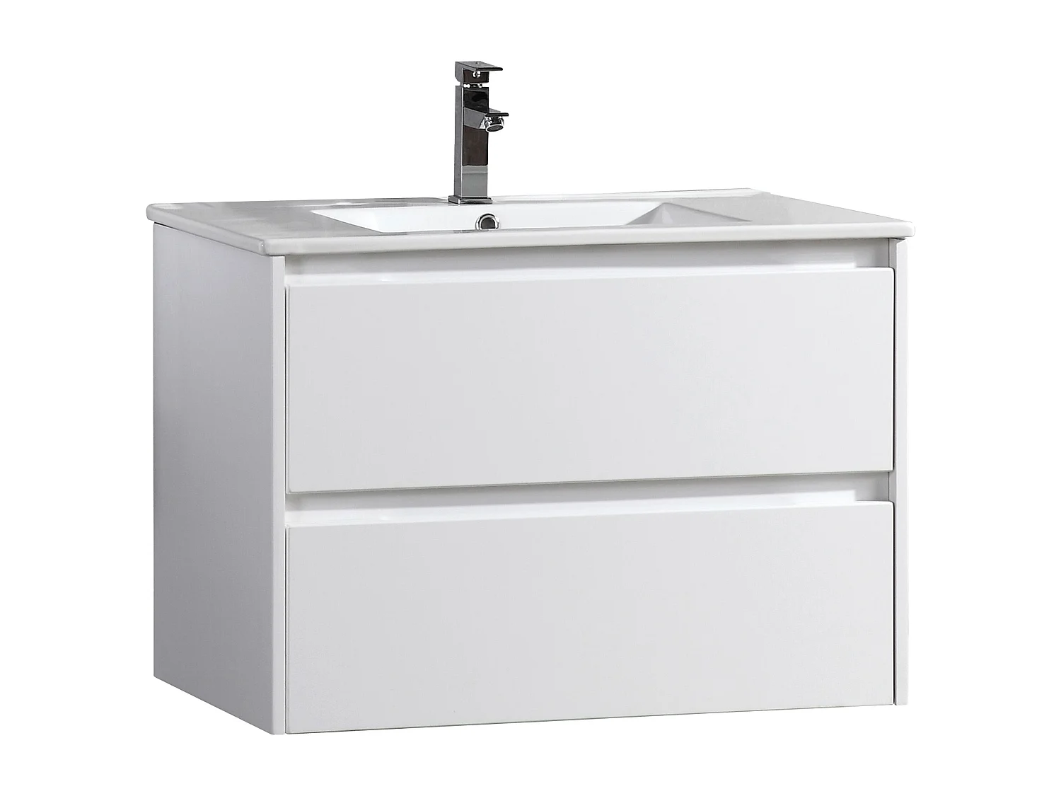 Meuble avec vasque 80 cm blanc laqué Aquadoli