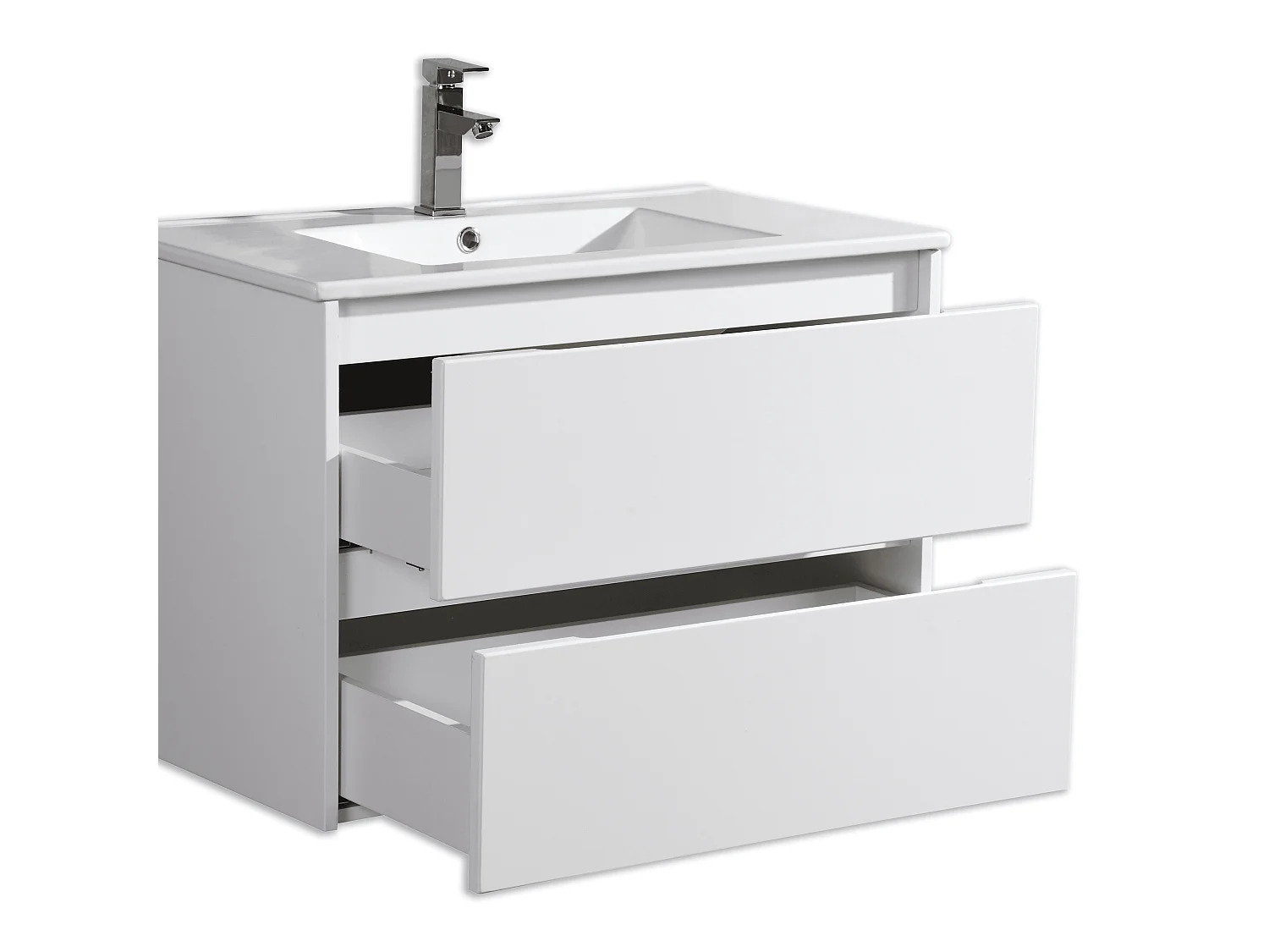 Meuble avec vasque 80 cm blanc laqué Aquadoli