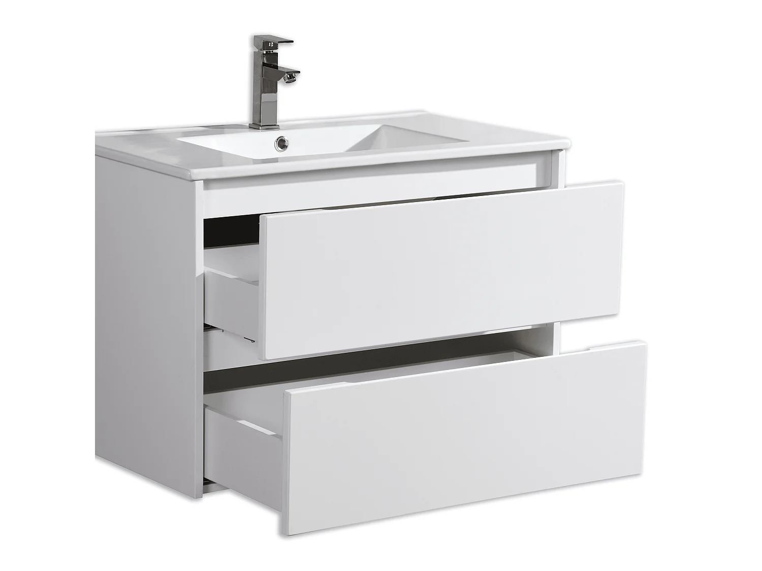 Meuble avec vasque 80 cm blanc laqué Aquadoli