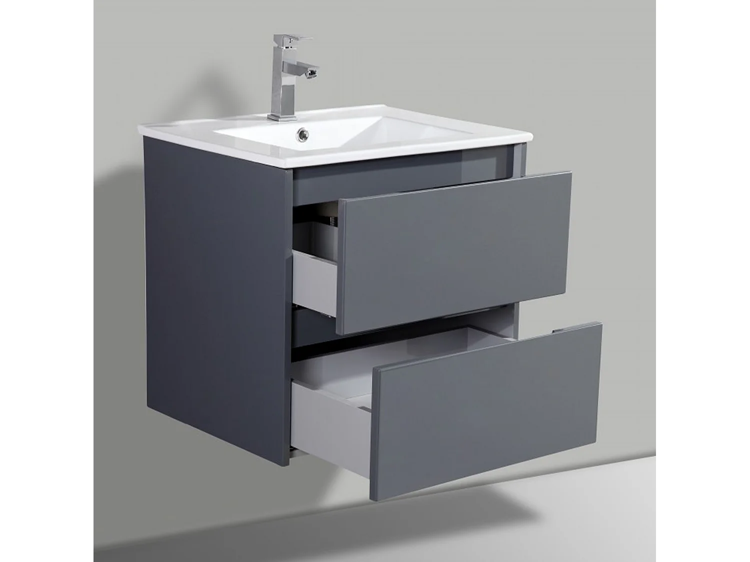 Meuble avec vasque 80 cm gris laqué Aquadoli