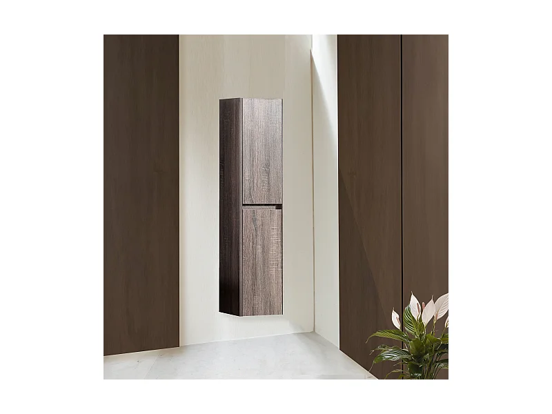 Colonne salle de bain 120 cm chêne californien brun Aquadoli