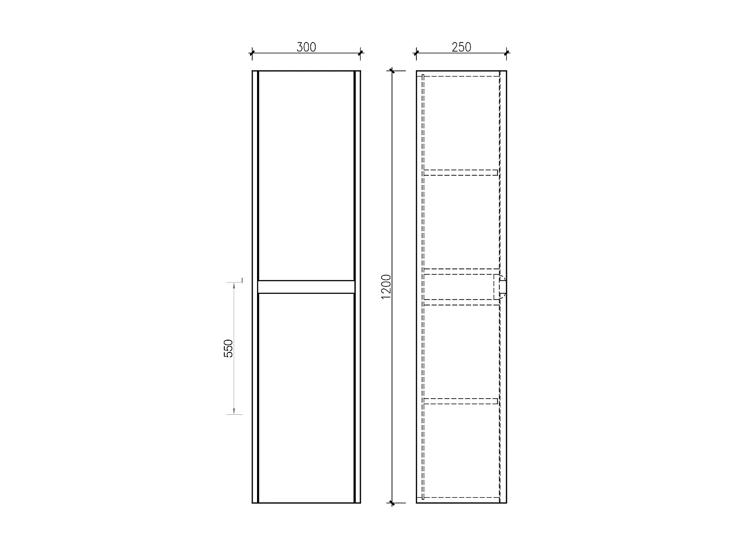 Colonne salle de bain 120 cm chêne californien brun Aquadoli