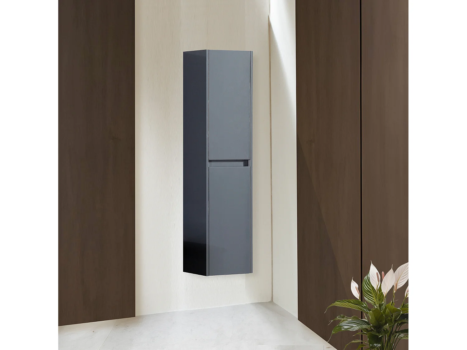 Colonne salle de bain 120 cm gris laqué Aquadoli