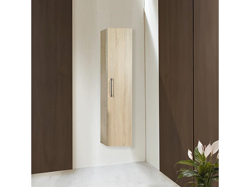 Colonne de salle de bain 120 cm chêne californien naturel Aquazur