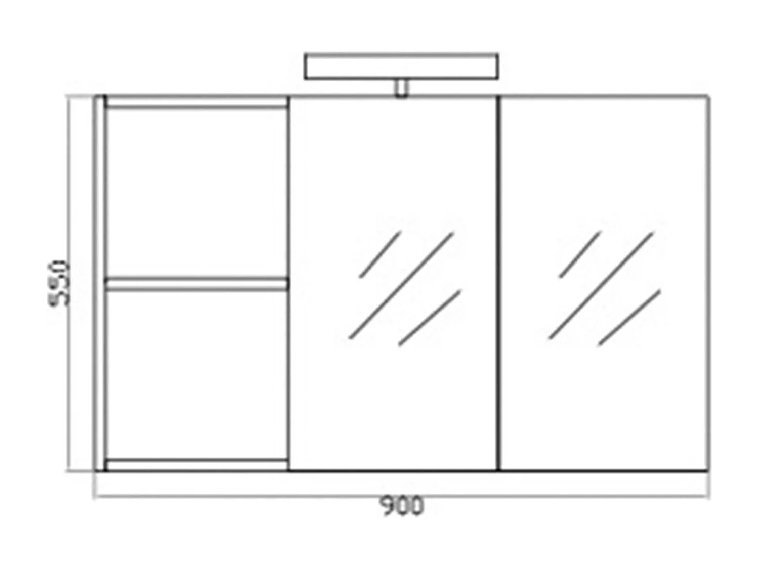 Armoire de toilette avec miroir 90 cm chêne californien naturel Aquazur