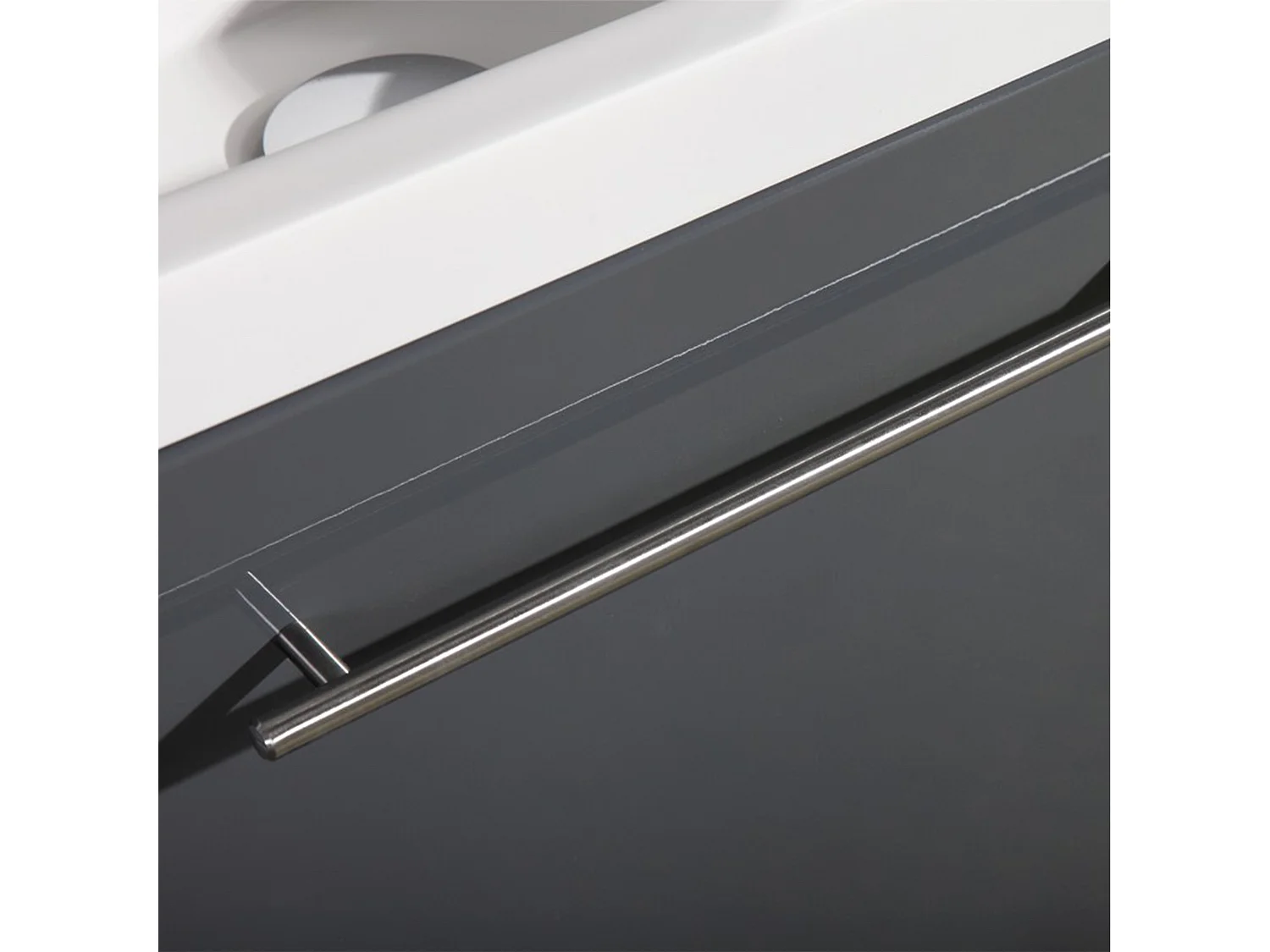 Meuble lave main vasque 40 cm gris laque Aquapixo