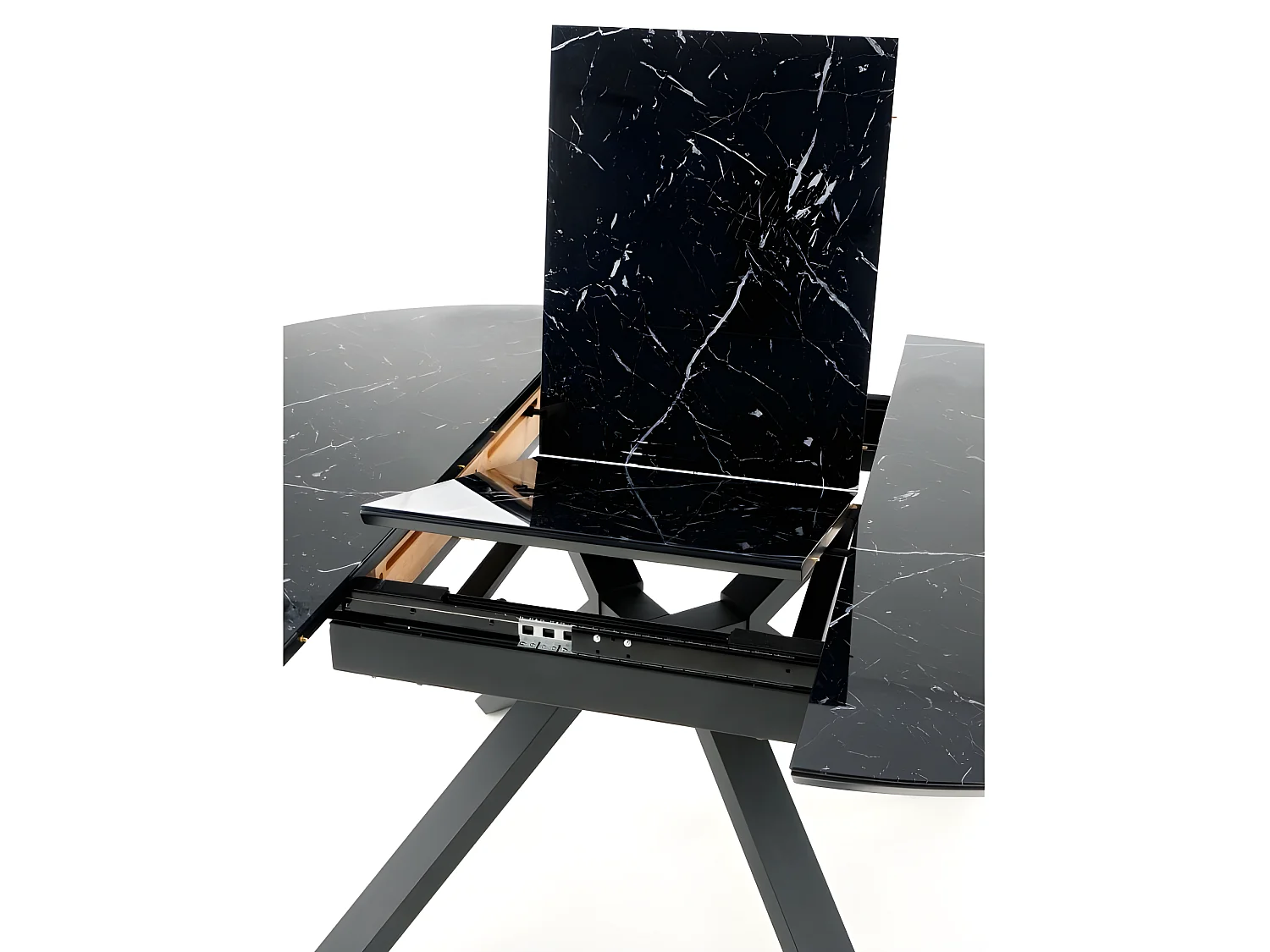 Table à manger extensible en verre 130-180 x 130 x 76 cm -