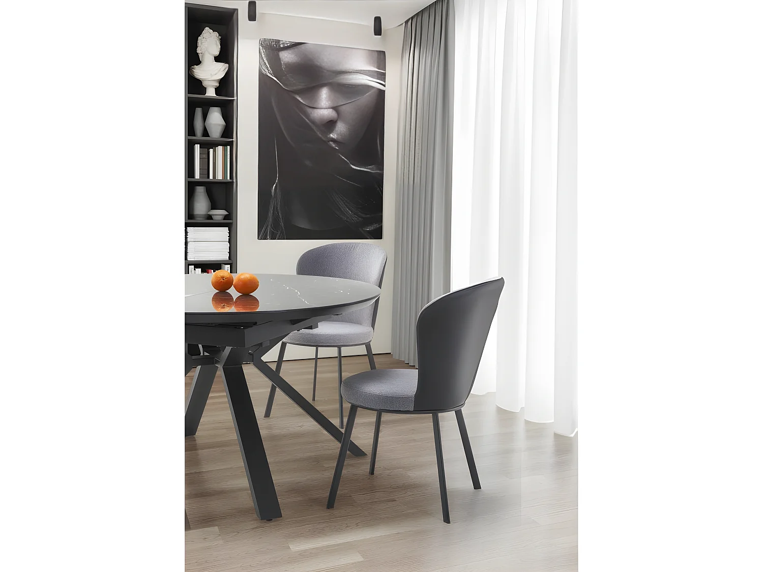 Table à manger extensible en verre 130-180 x 130 x 76 cm -