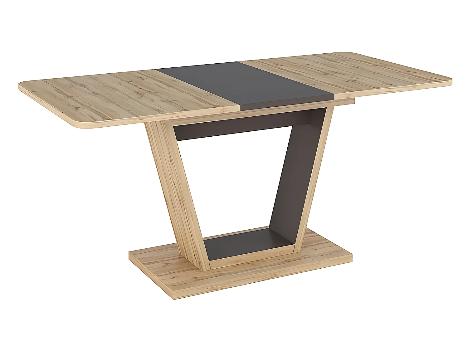 Table à manger extensible 120-160 x 80 x 76 cm - Chêne artisanal/Noir mat