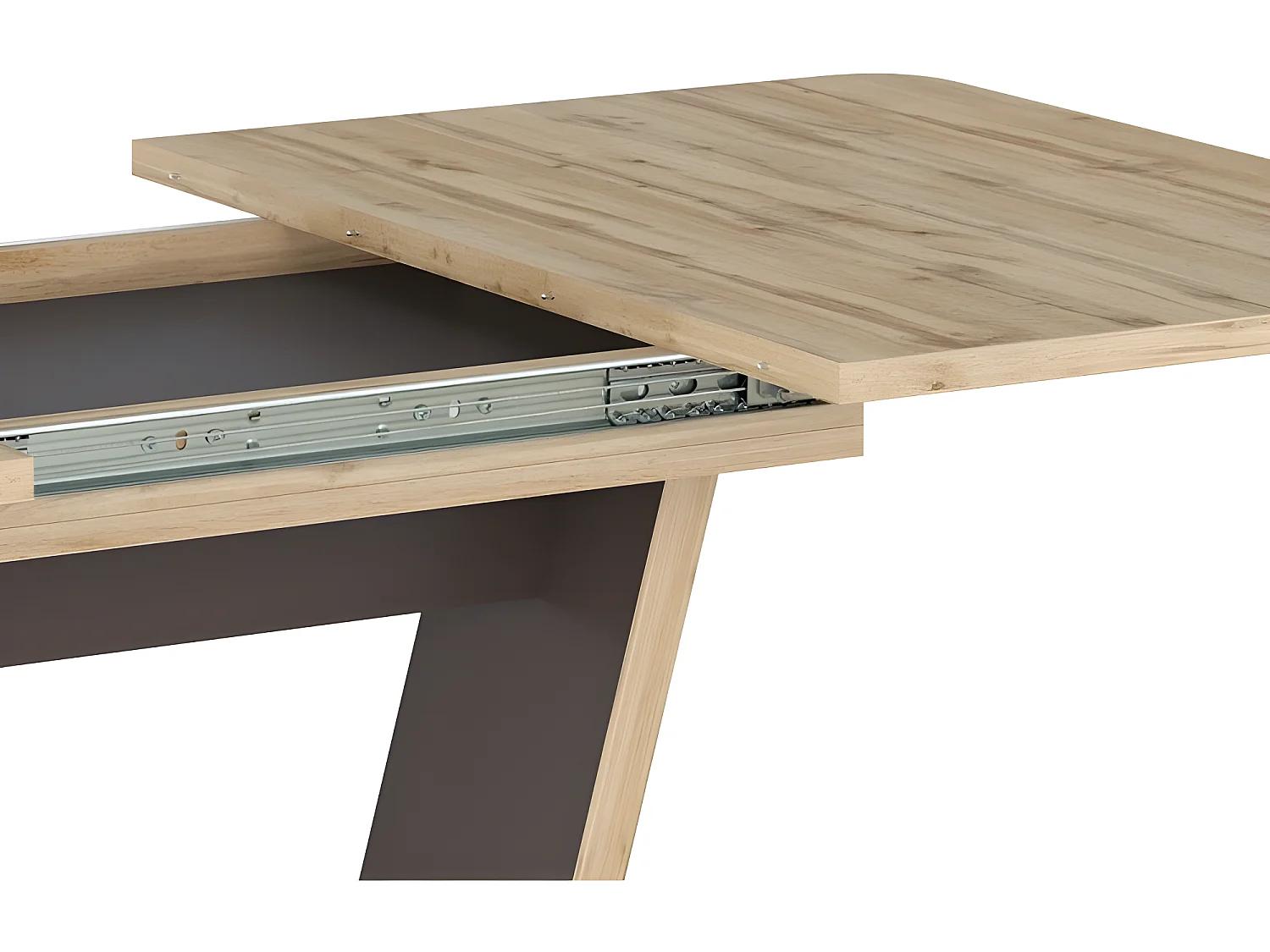 Table à manger extensible 120-160 x 80 x 76 cm - Chêne artisanal/Noir mat