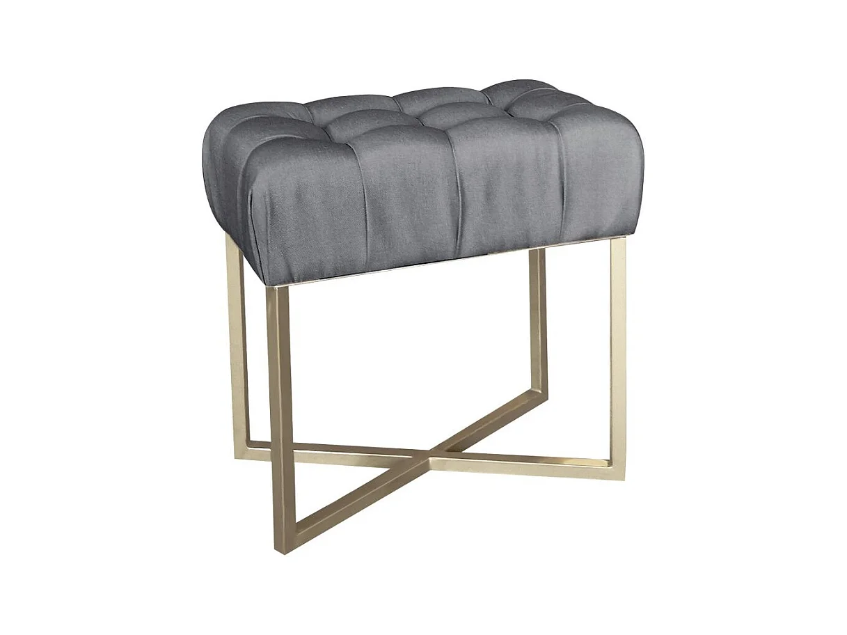 Tabouret Pouf Design "Auvea" 50cm Gris Foncé