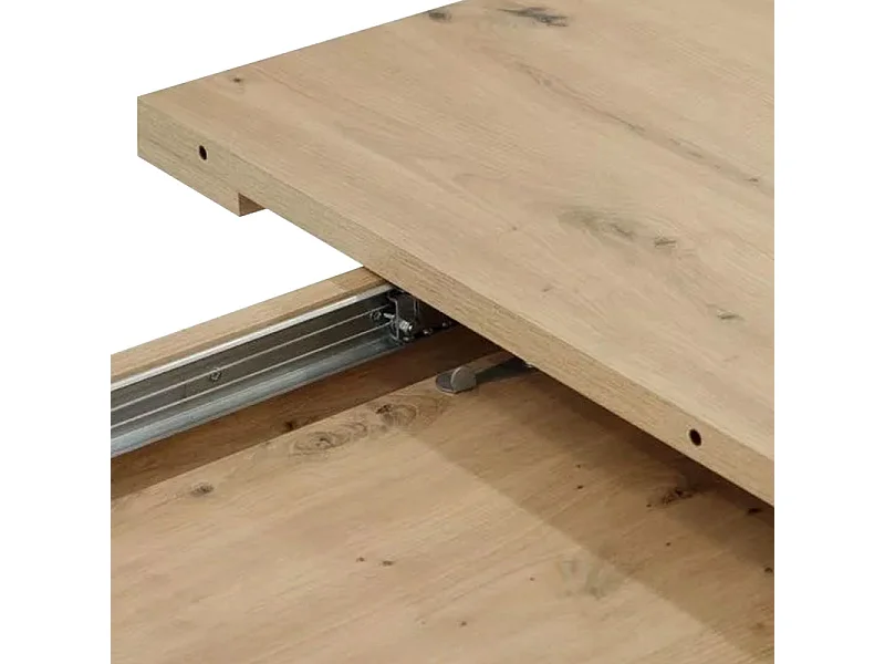 Table de repas extensible L160/200 cm décor chêne clair - LEILA
