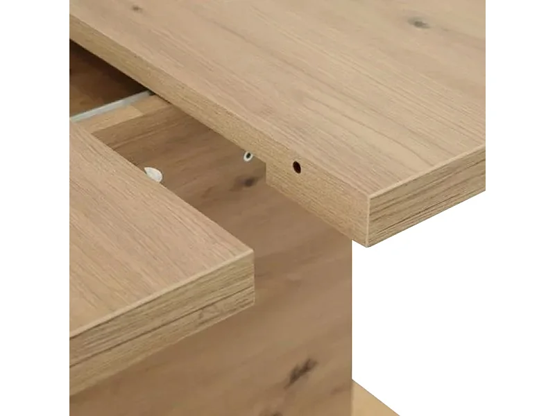 Table de repas extensible L160/200 cm décor chêne clair - LEILA