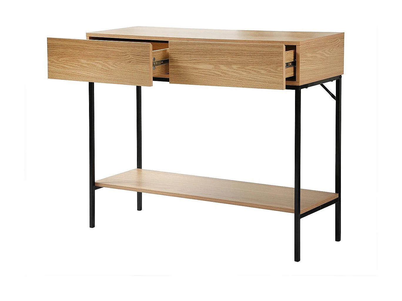 Consola 2 Cajones 1 Estante Decoración de Madera - L100 cm