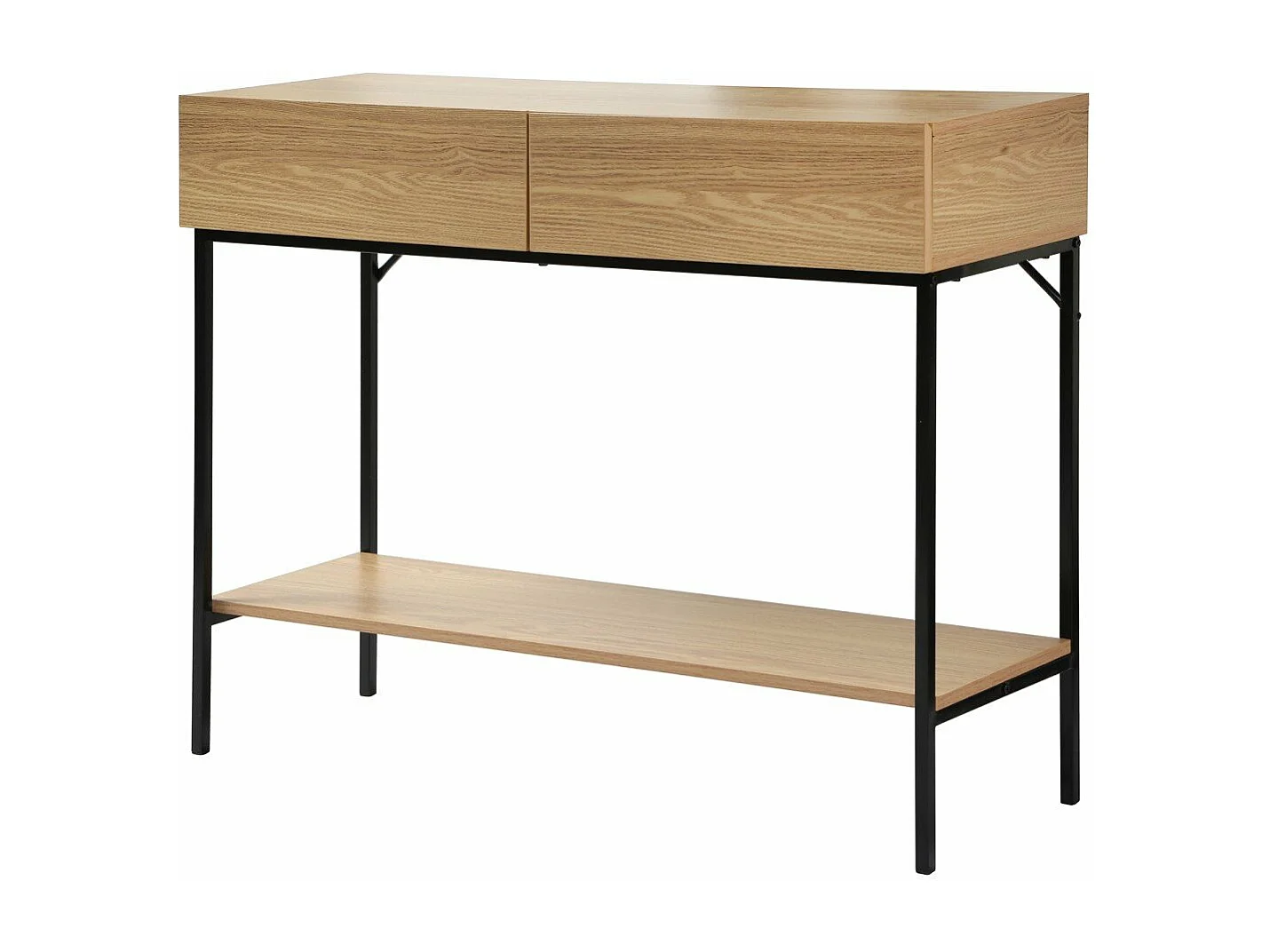 Konsole mit 2 Schubladen und 1 Regalboden in Eichenoptik L100cm - TESSA