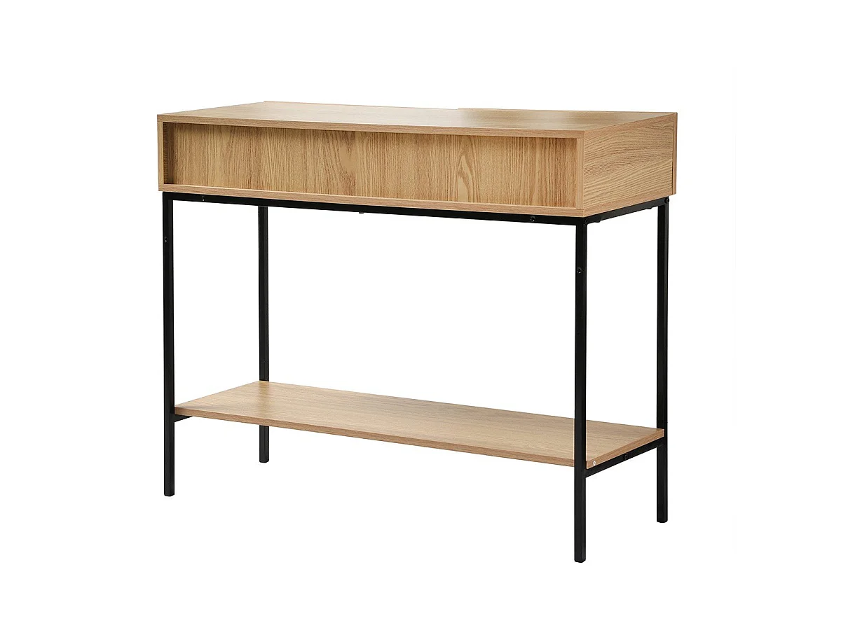 Konsole mit 2 Schubladen und 1 Regalboden in Eichenoptik L100cm - TESSA